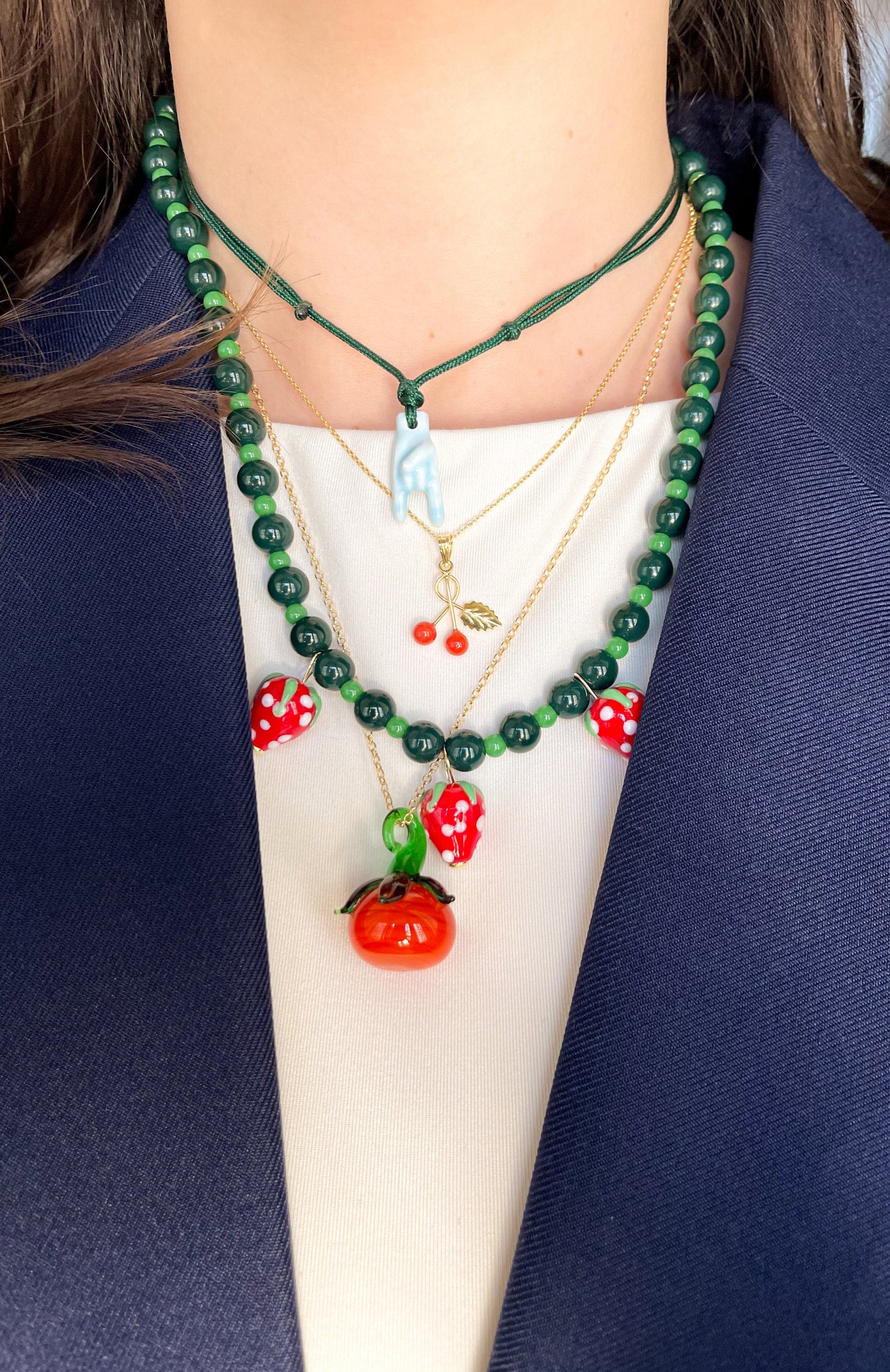 LADY STRAWBERRY BEADED NECKLACE