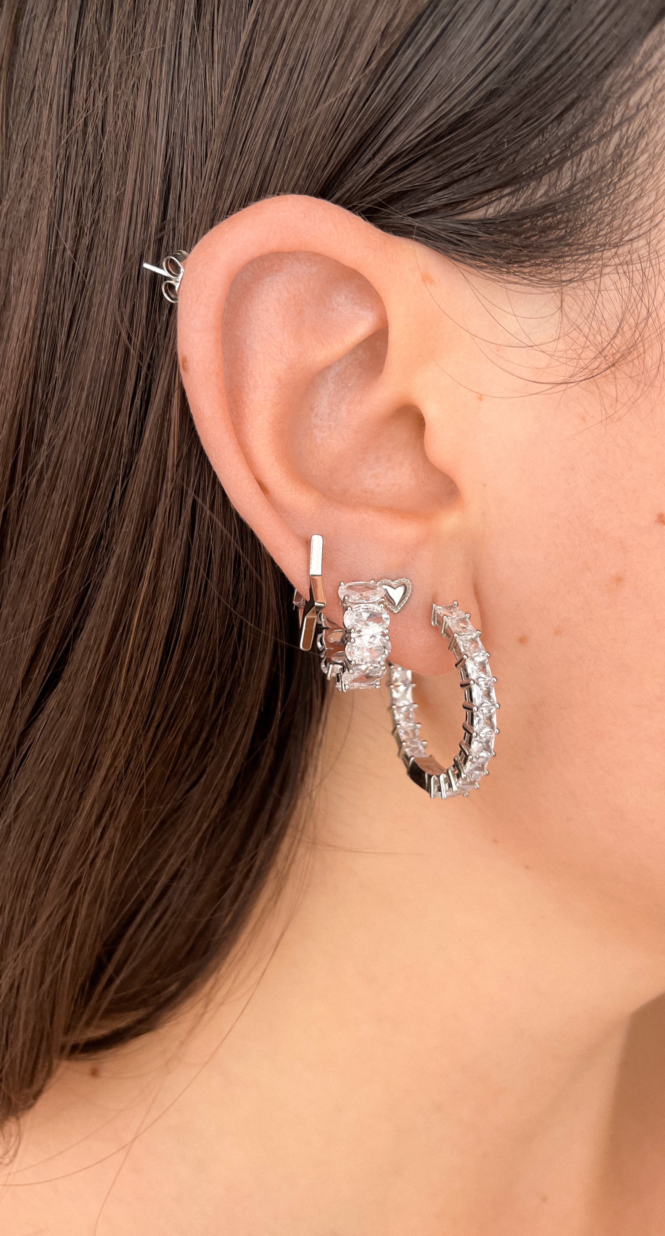 STARS HOOPS ORO/ARGENTO