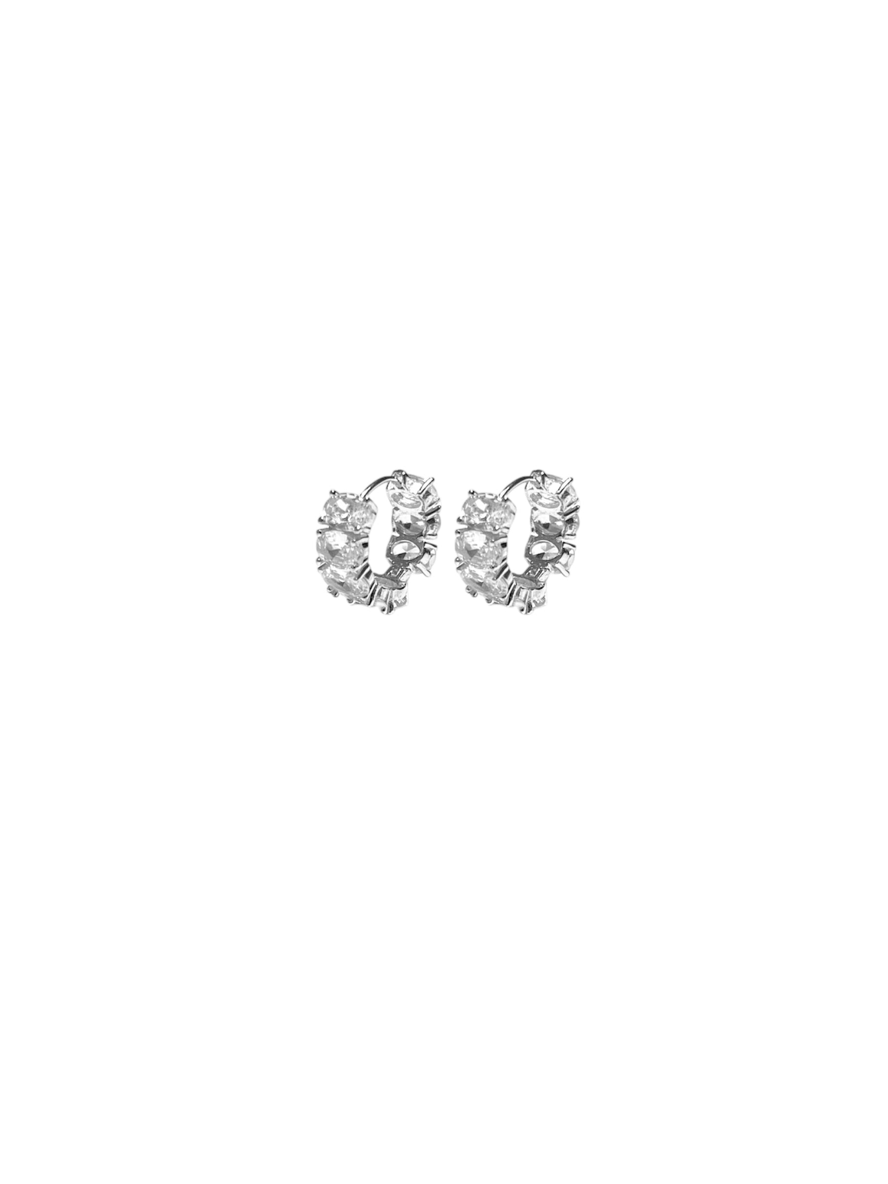 OVAL ZIRCONIA HOOPS ORO/ARGENTO