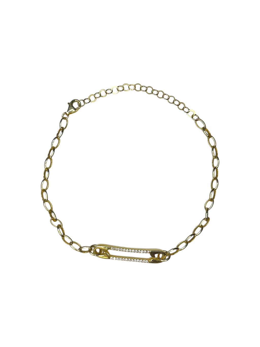 SAFETY PIN BRACELET GOLD
