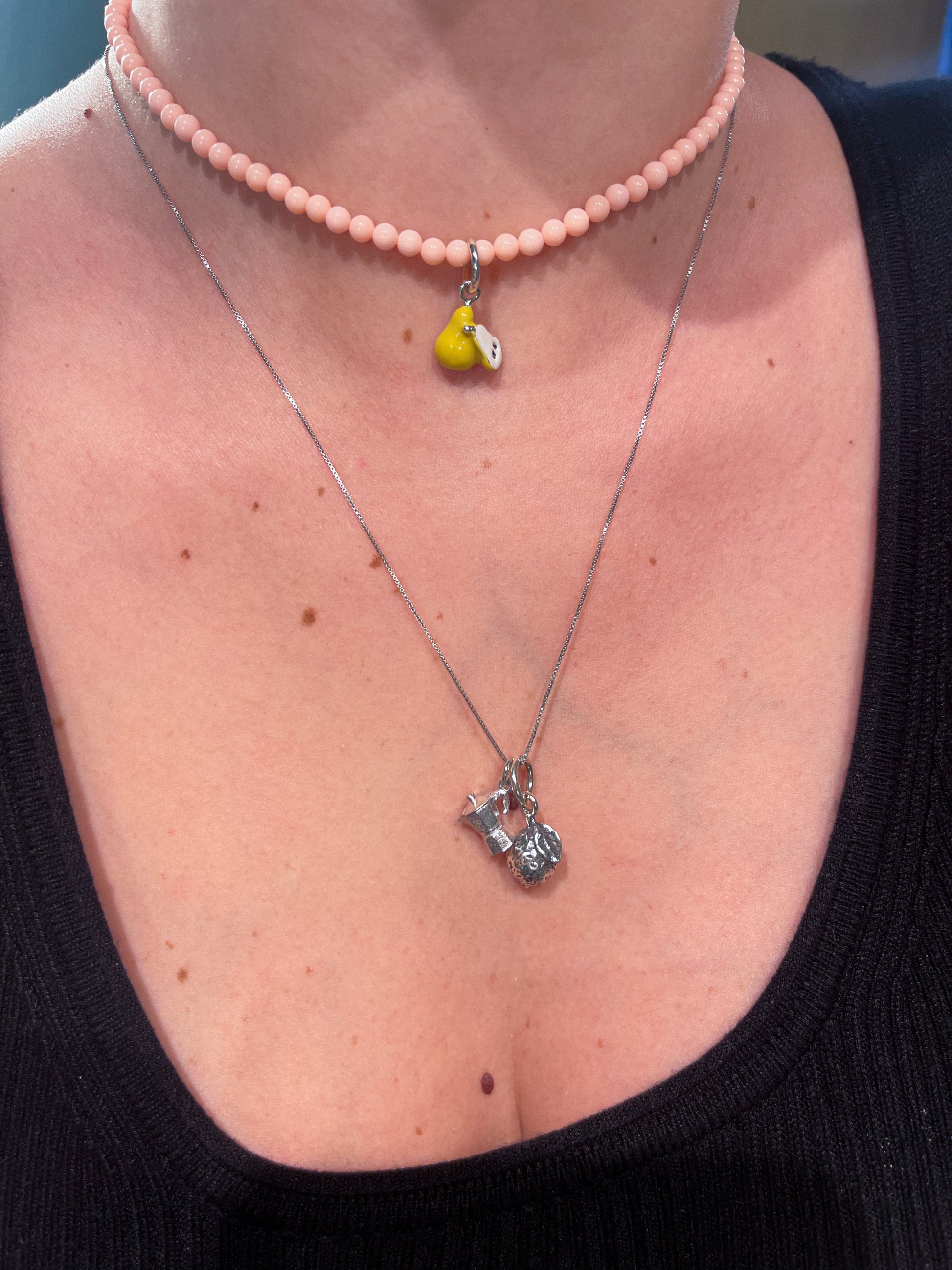 PINK CORAL NECKLACE SILVER