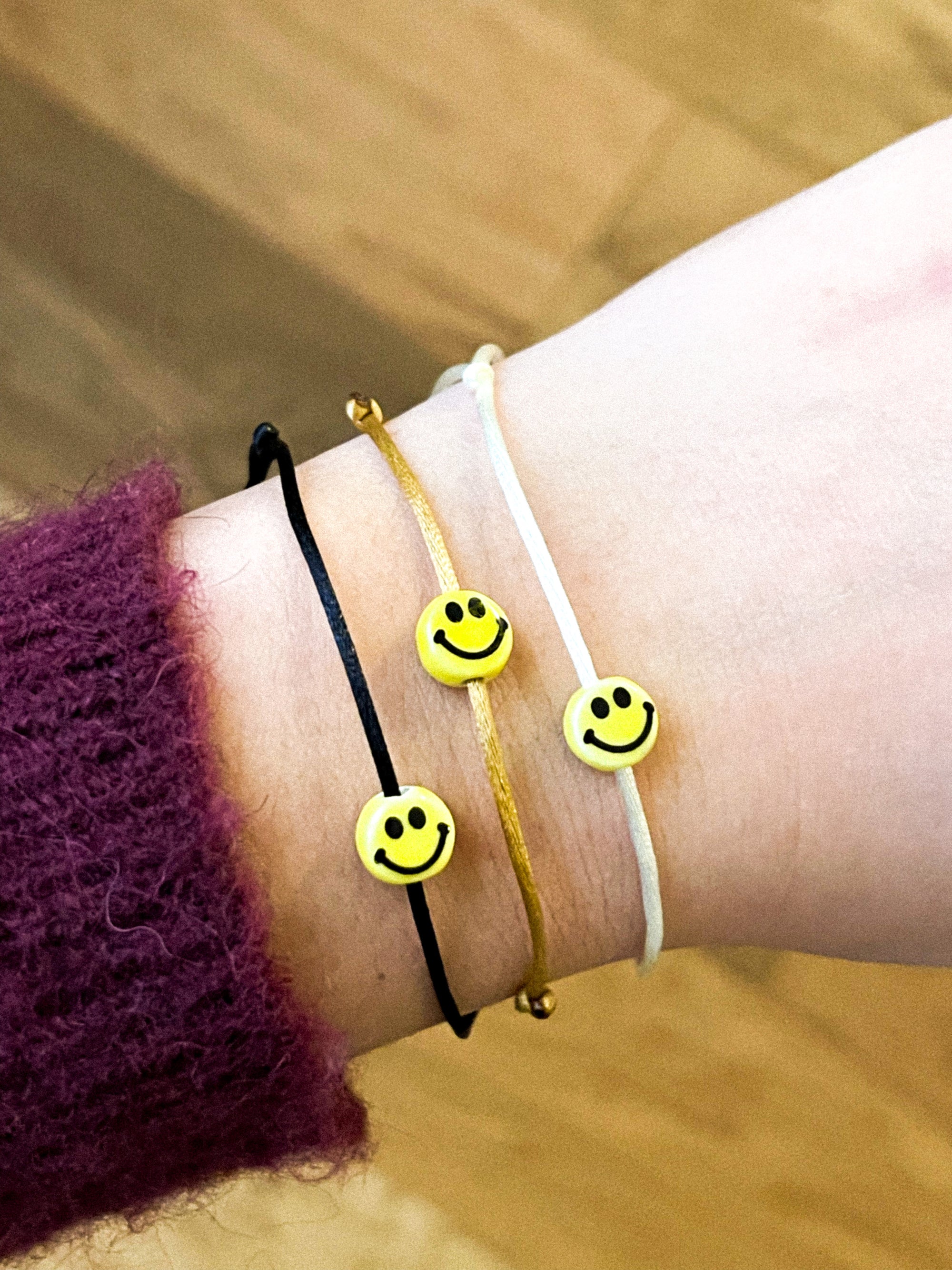 SMILEY BRACELET NERO