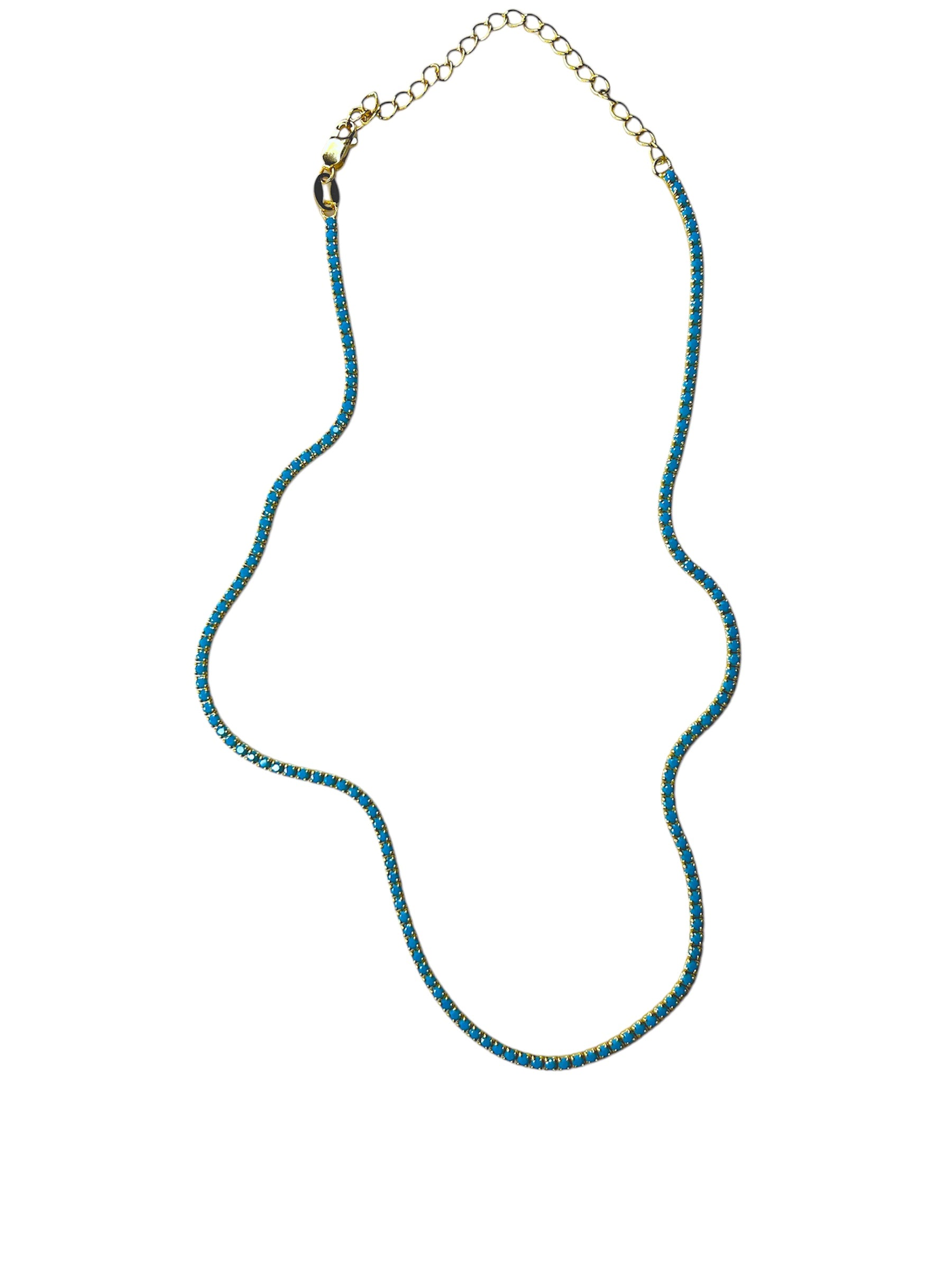 TURQUOISE TENNIS COLLIER GOLD