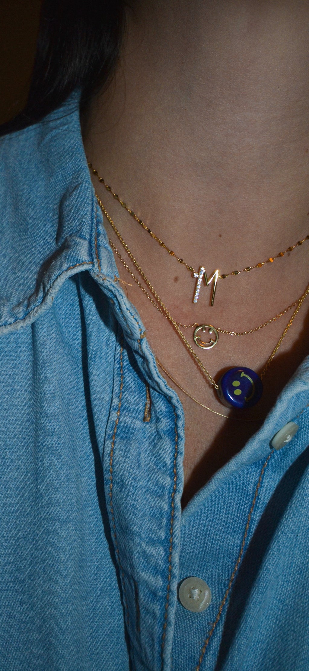 ZIRCON LETTER NECKLACE