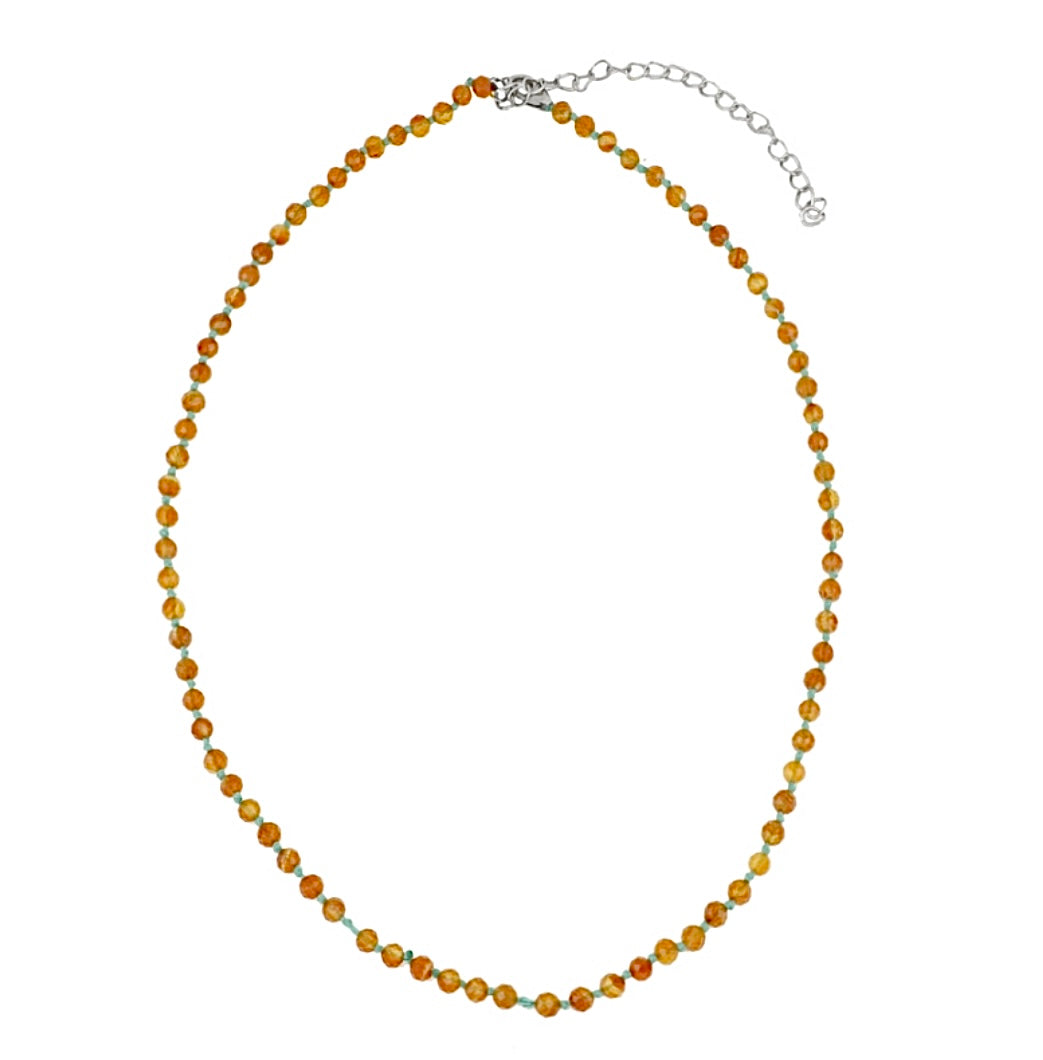 OLGA NECKLACE CORNIOLA/FILO ACQUAMARINA PRE-ORDINE