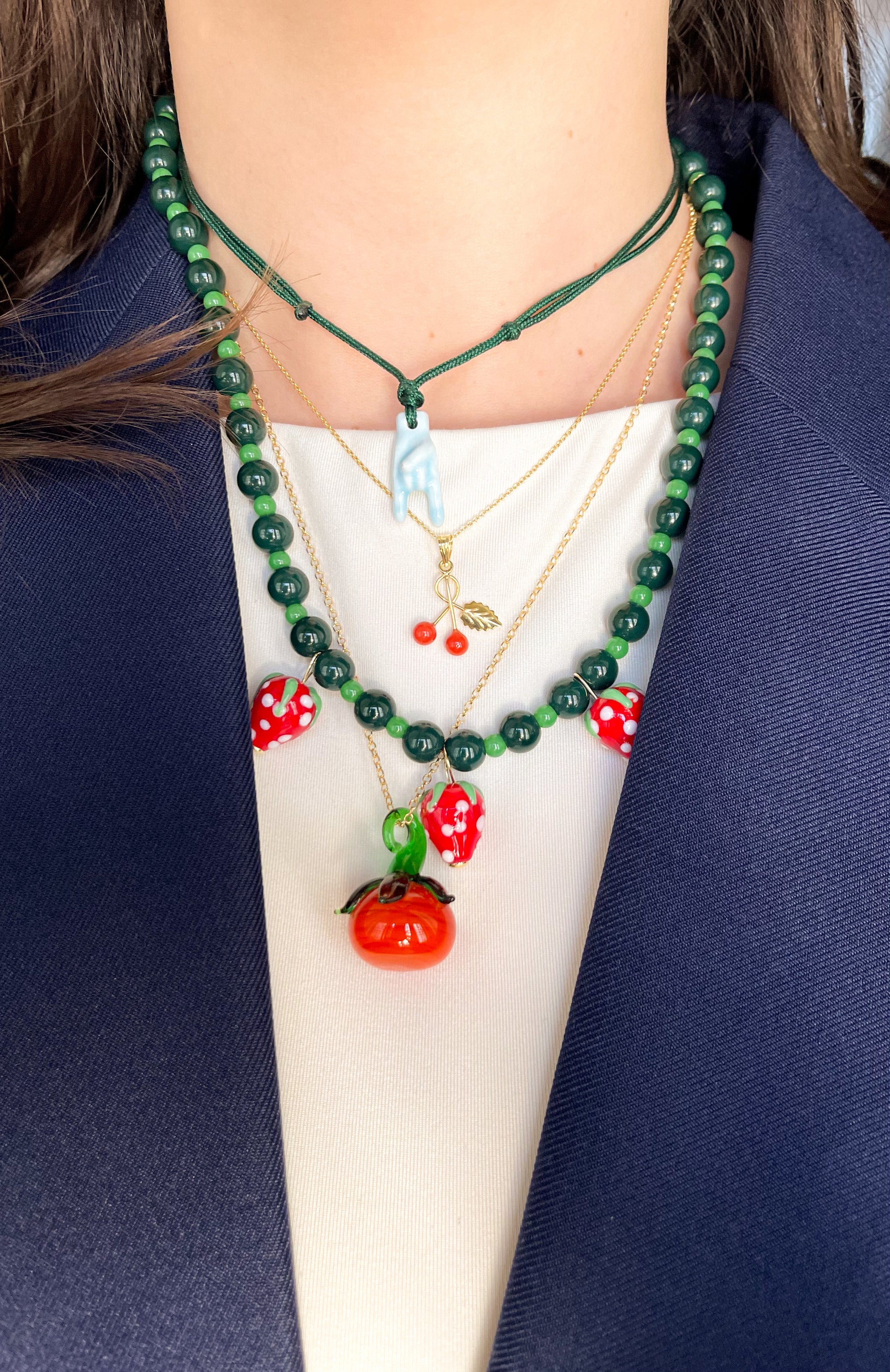 LADY STRAWBERRY BEADED NECKLACE