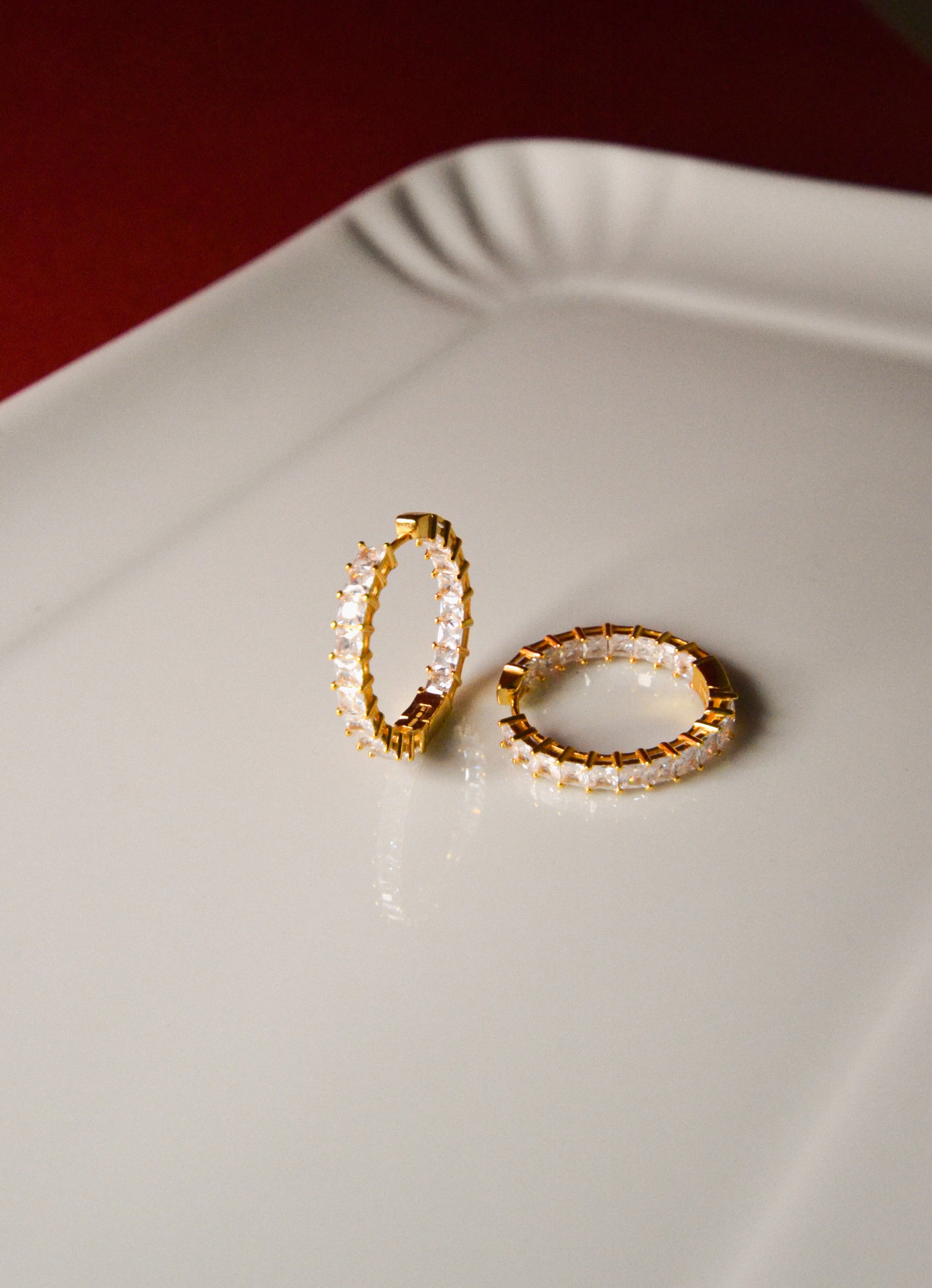 ZIRCONIA HOOPS ORO/ARGENTO