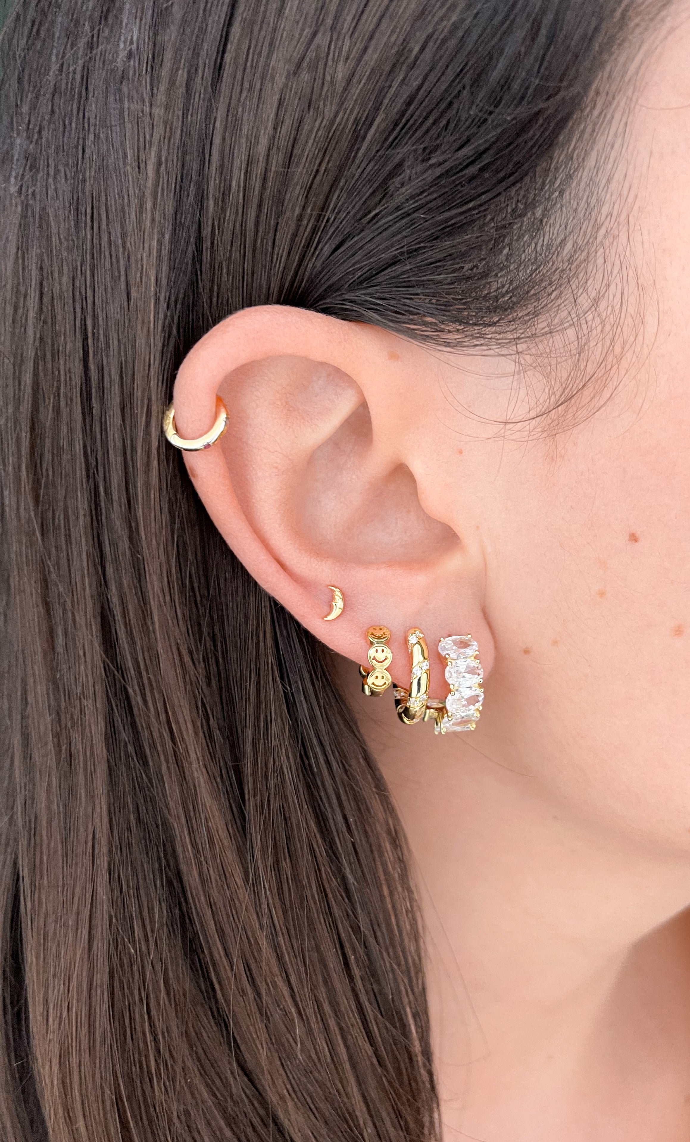 MICRO MOON EARRINGS ORO/ARGENTO