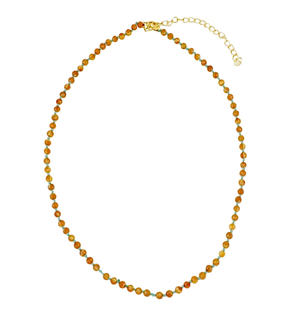 OLGA NECKLACE CORNIOLA/FILO ACQUAMARINA PRE-ORDINE