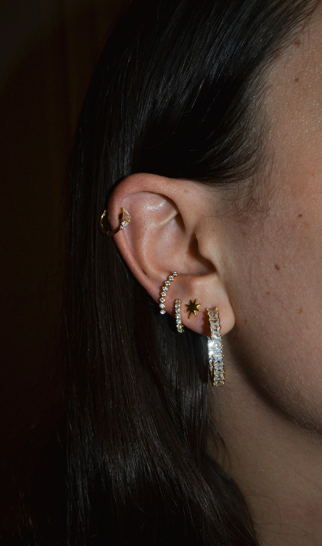 ZIRCONIA HOOPS ORO/ARGENTO