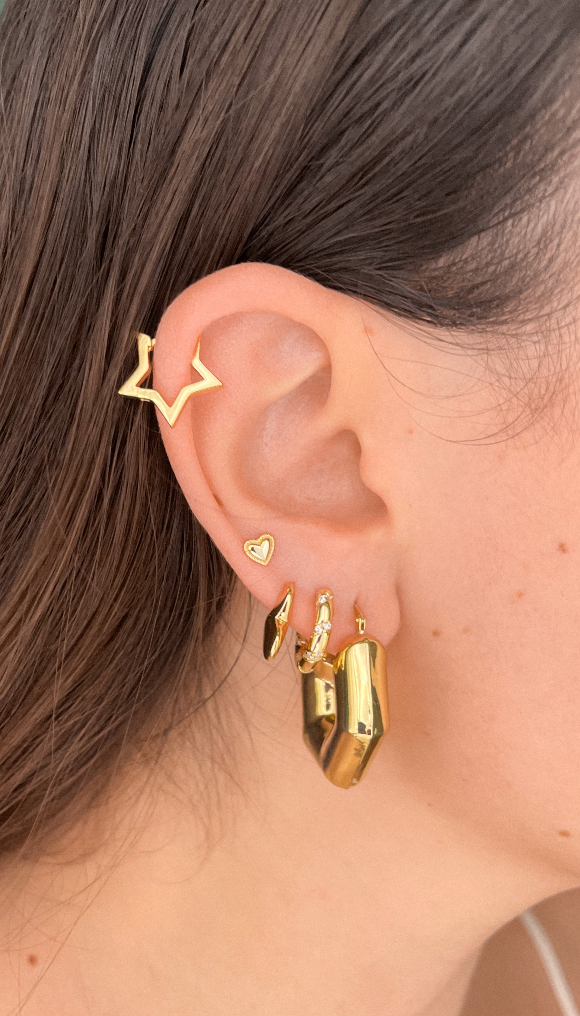 STARS HOOPS ORO/ARGENTO