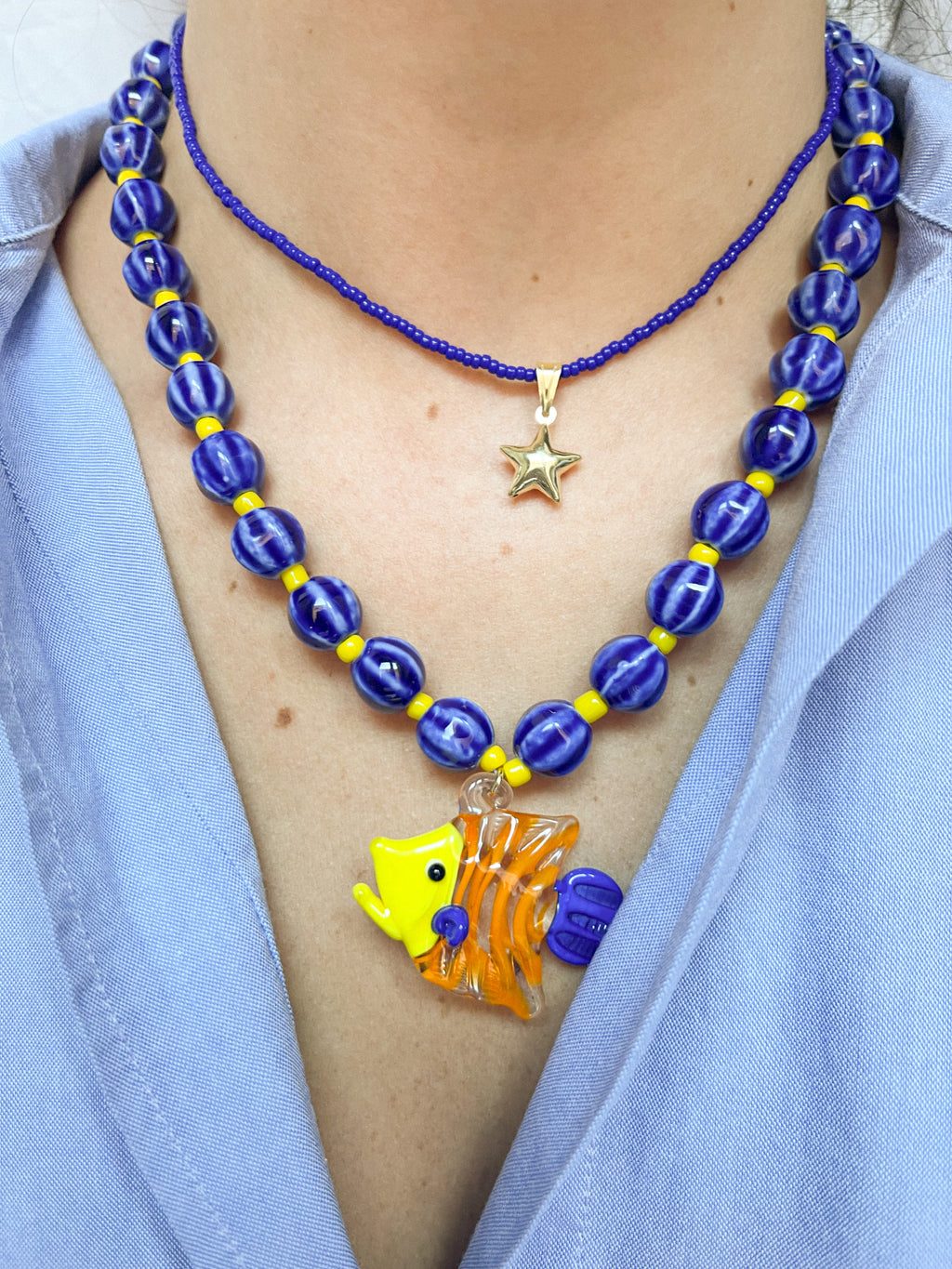 BLUE FISH NECKLACE