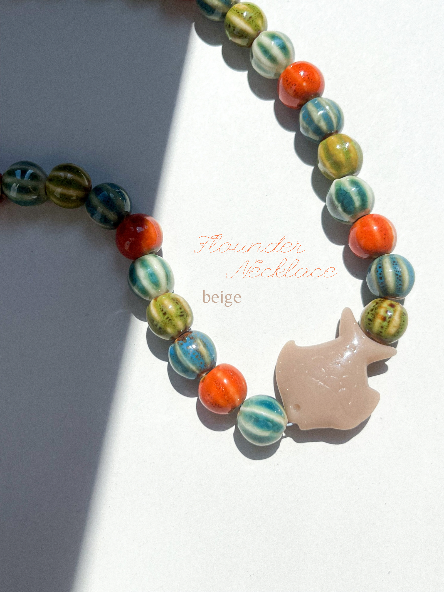 FLOUNDER NECKLACE BEIGE