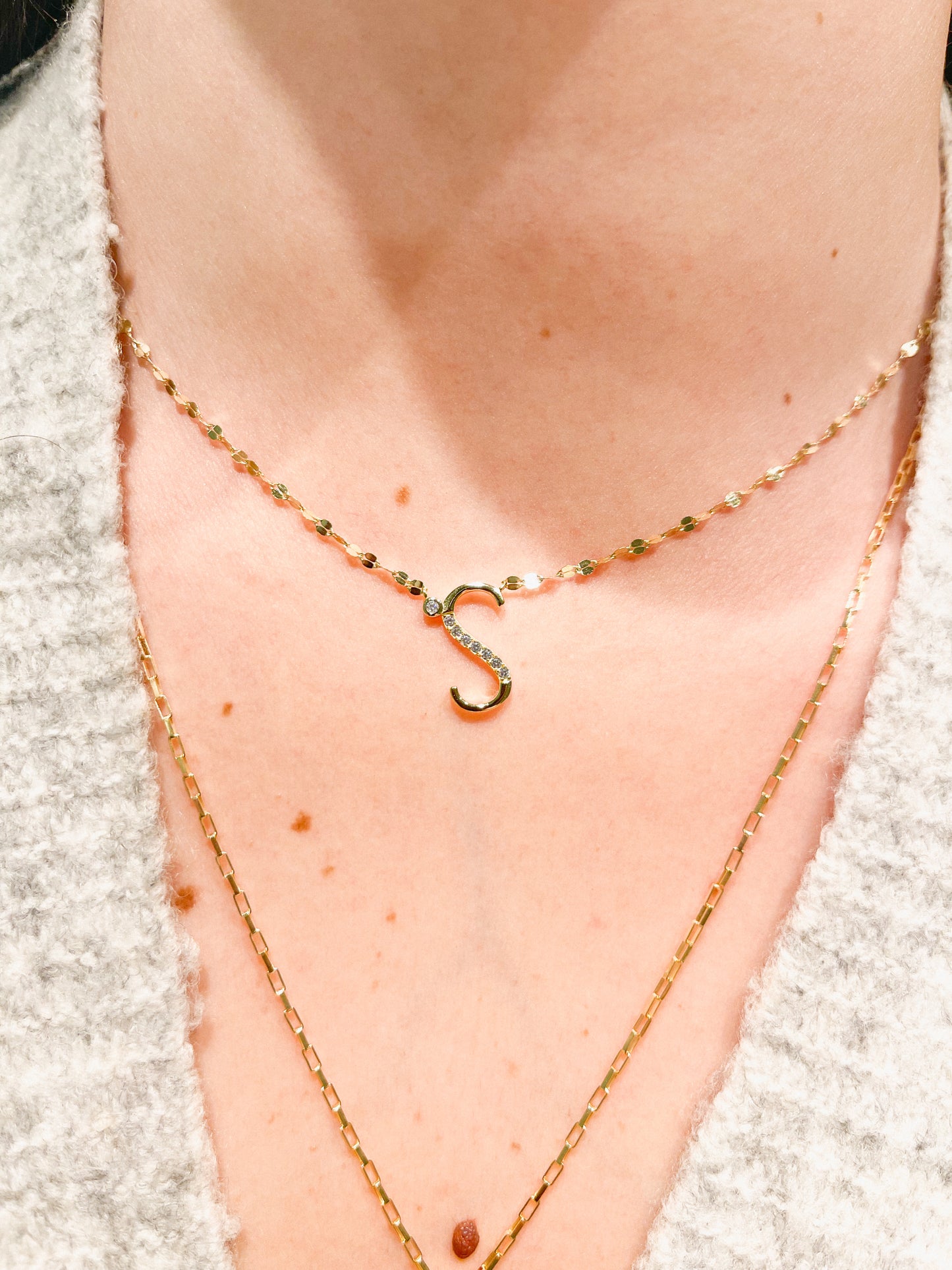 ZIRCON LETTER NECKLACE