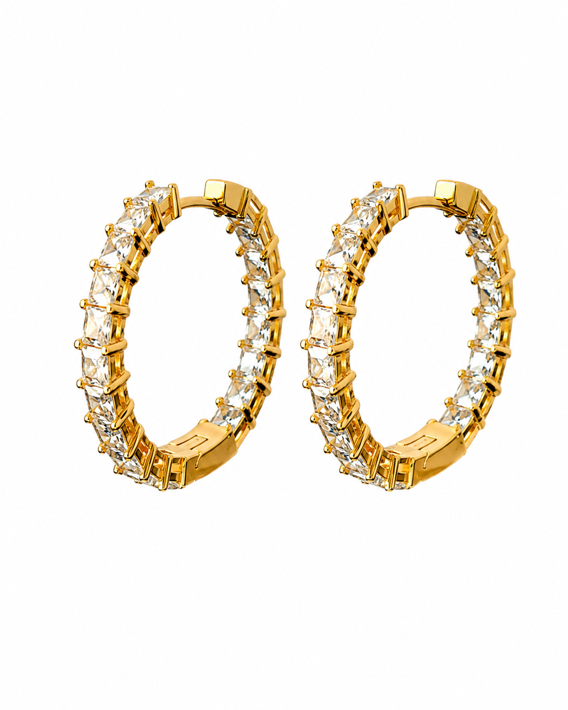 ZIRCONIA HOOPS ORO/ARGENTO