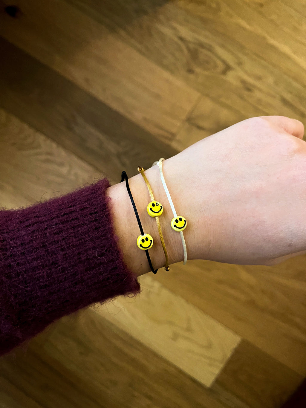 SMILEY BRACELET NERO