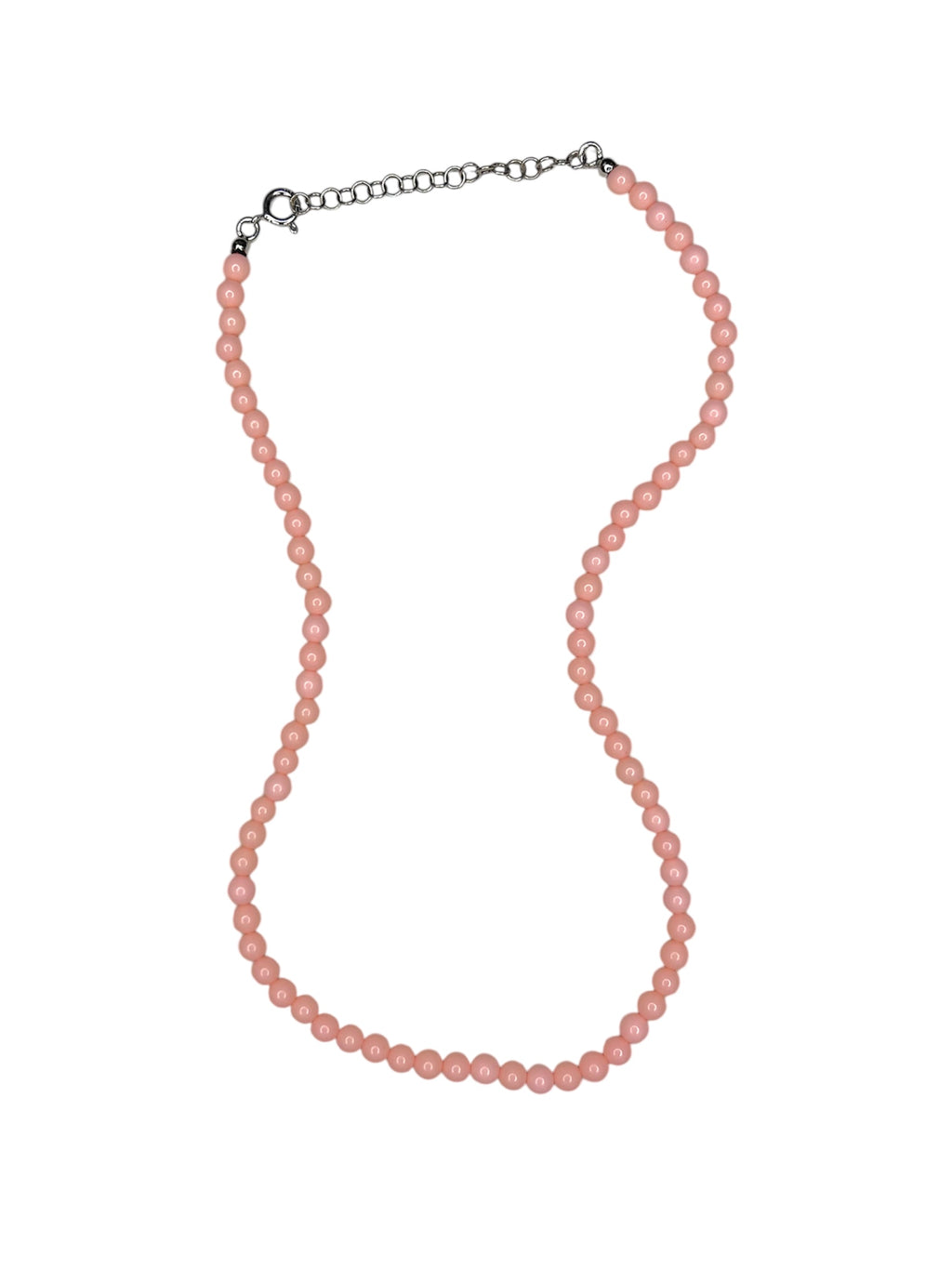 PINK CORAL NECKLACE SILVER