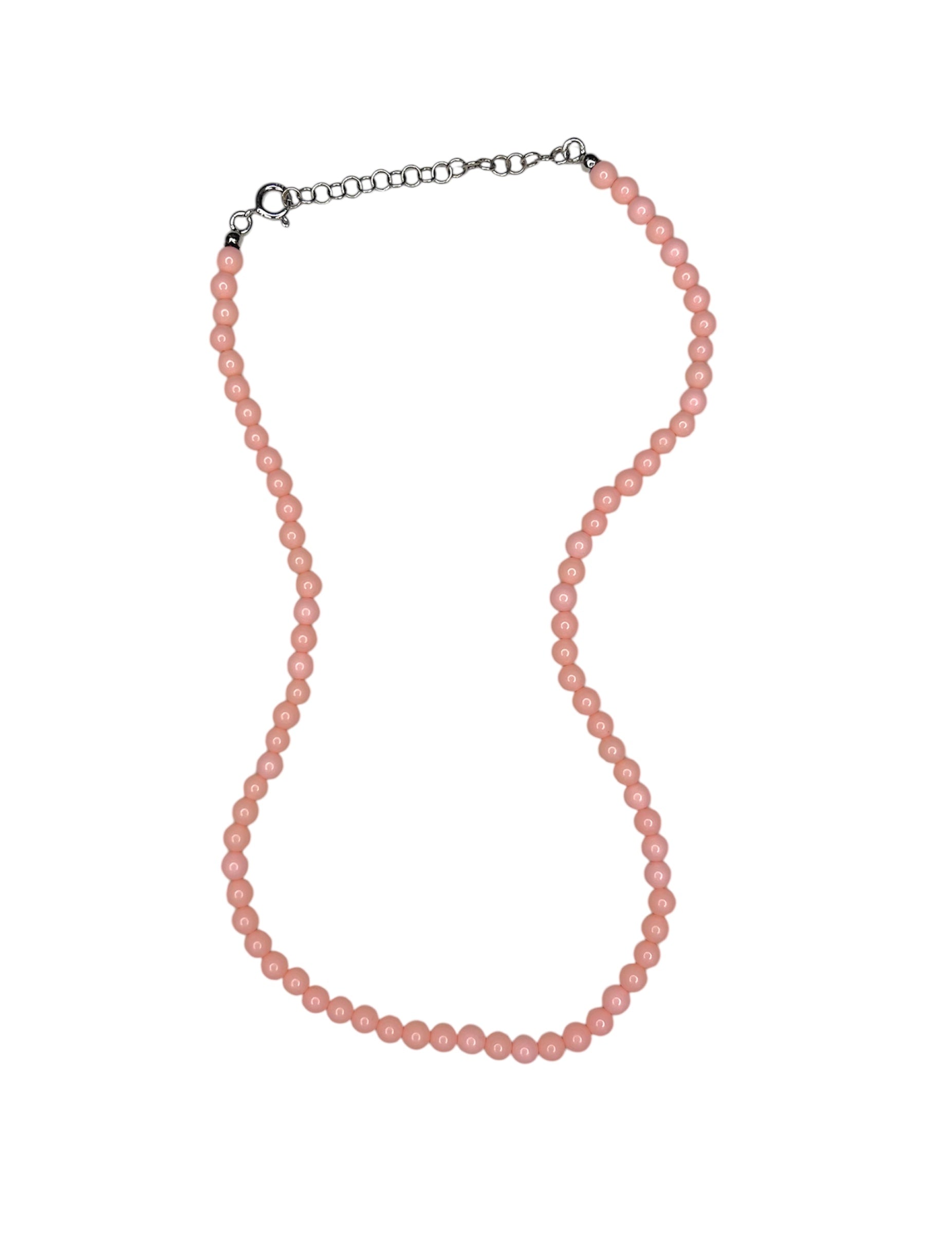 PINK CORAL NECKLACE SILVER