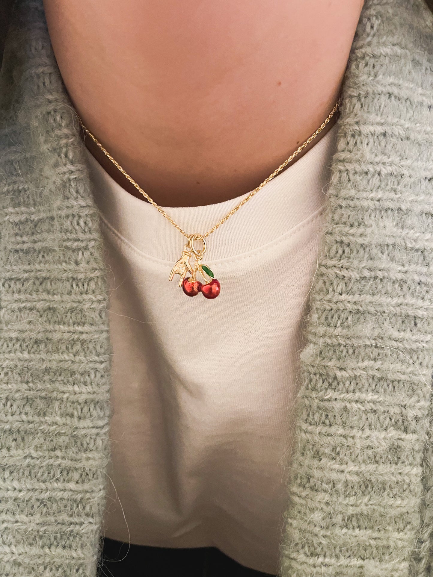 CHERRY PENDANT ORO/ARGENTO
