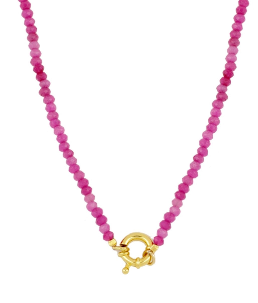 DOLLY NECKLACE CALCEDONIA FUCSIA PRE-ORDINE
