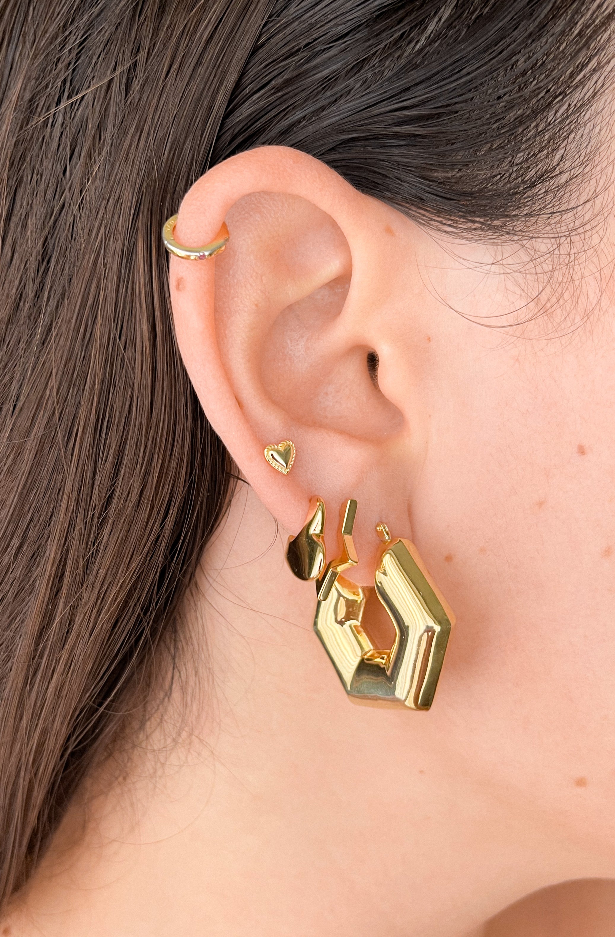 STARS HOOPS ORO/ARGENTO