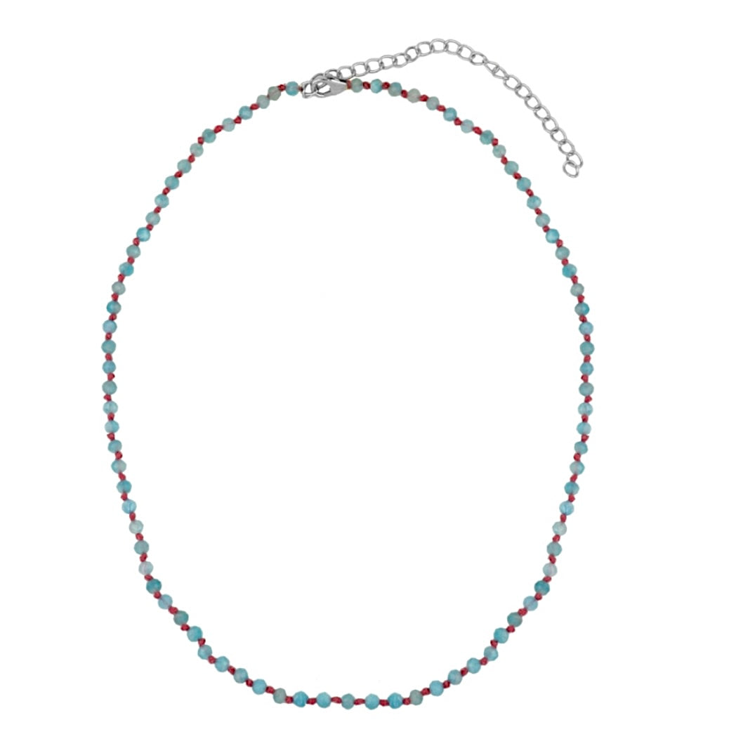 OLGA NECKLACE AMAZZONITE/FILO ROSA PRE-ORDINE