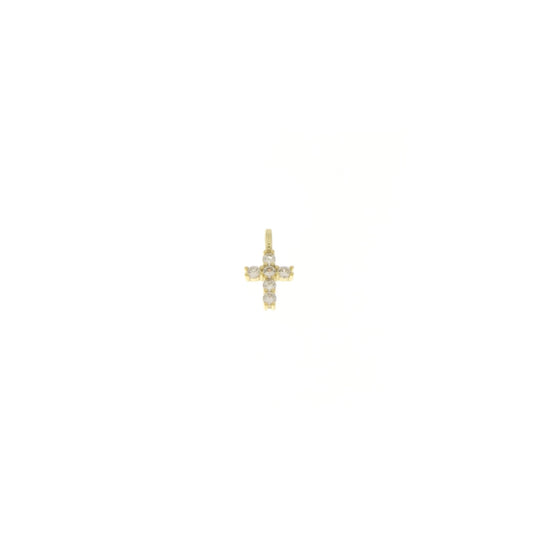 ZIRCONIA CROSS PENDANT ORO/ARGENTO