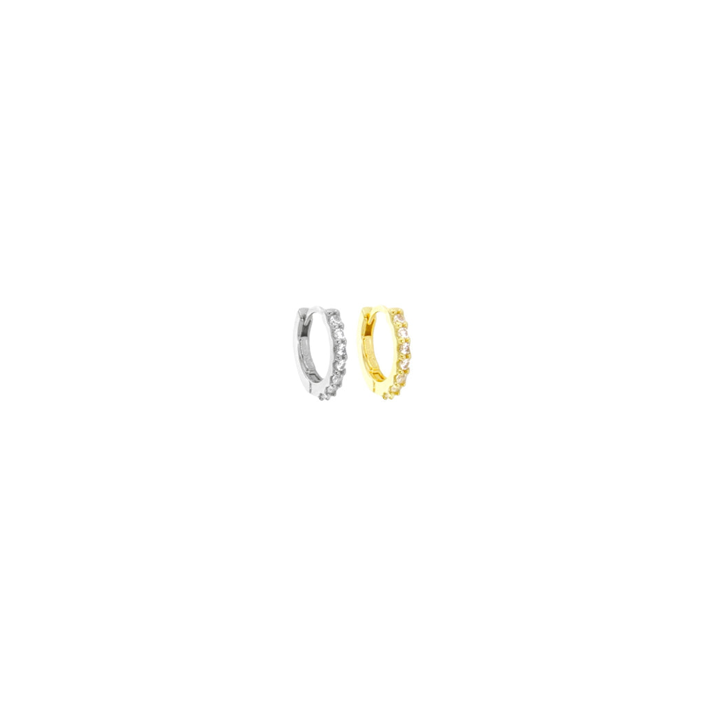 SIMPLE ZIRCONIA MINI HOOP ORO/ARGENTO