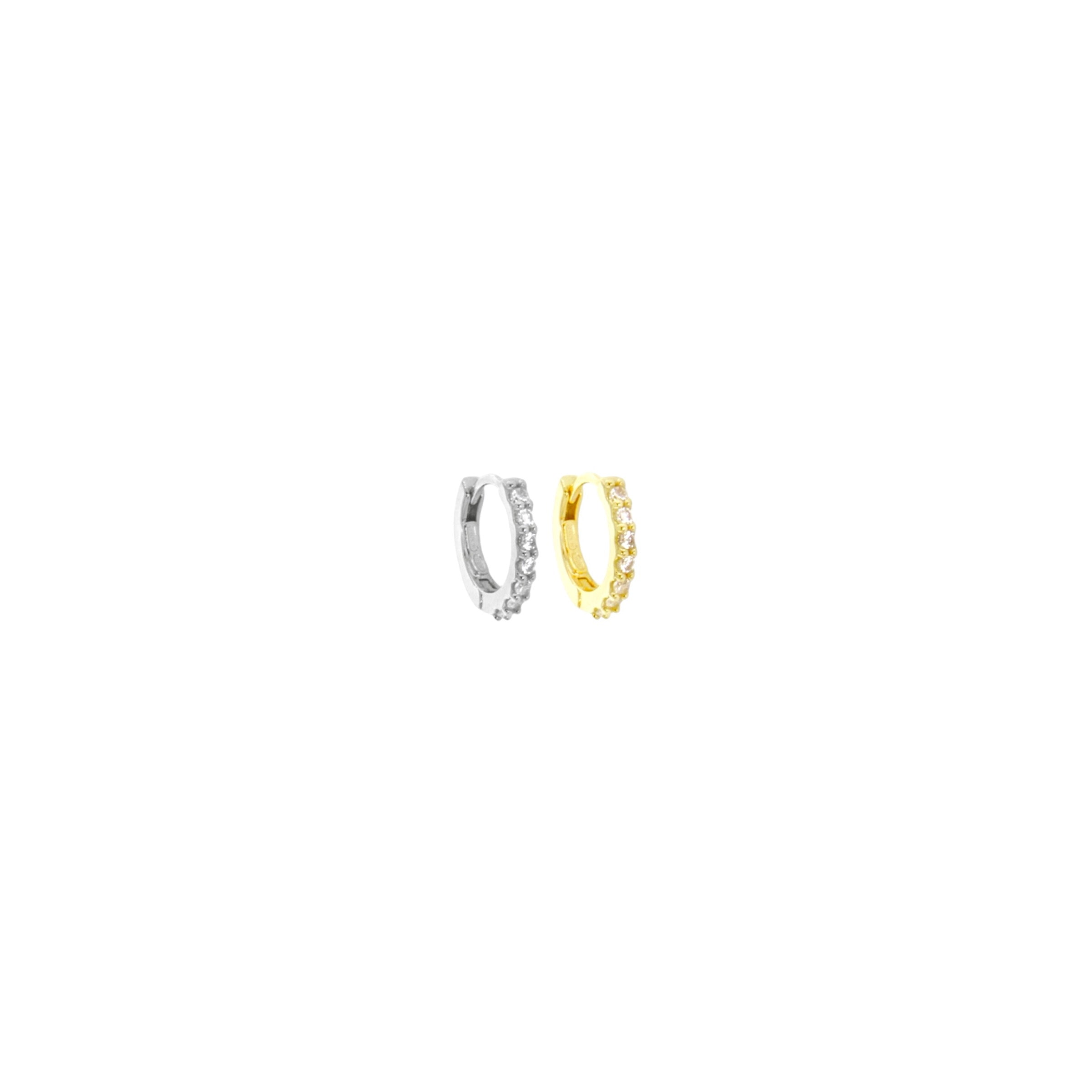 SIMPLE ZIRCONIA MINI HOOP ORO/ARGENTO