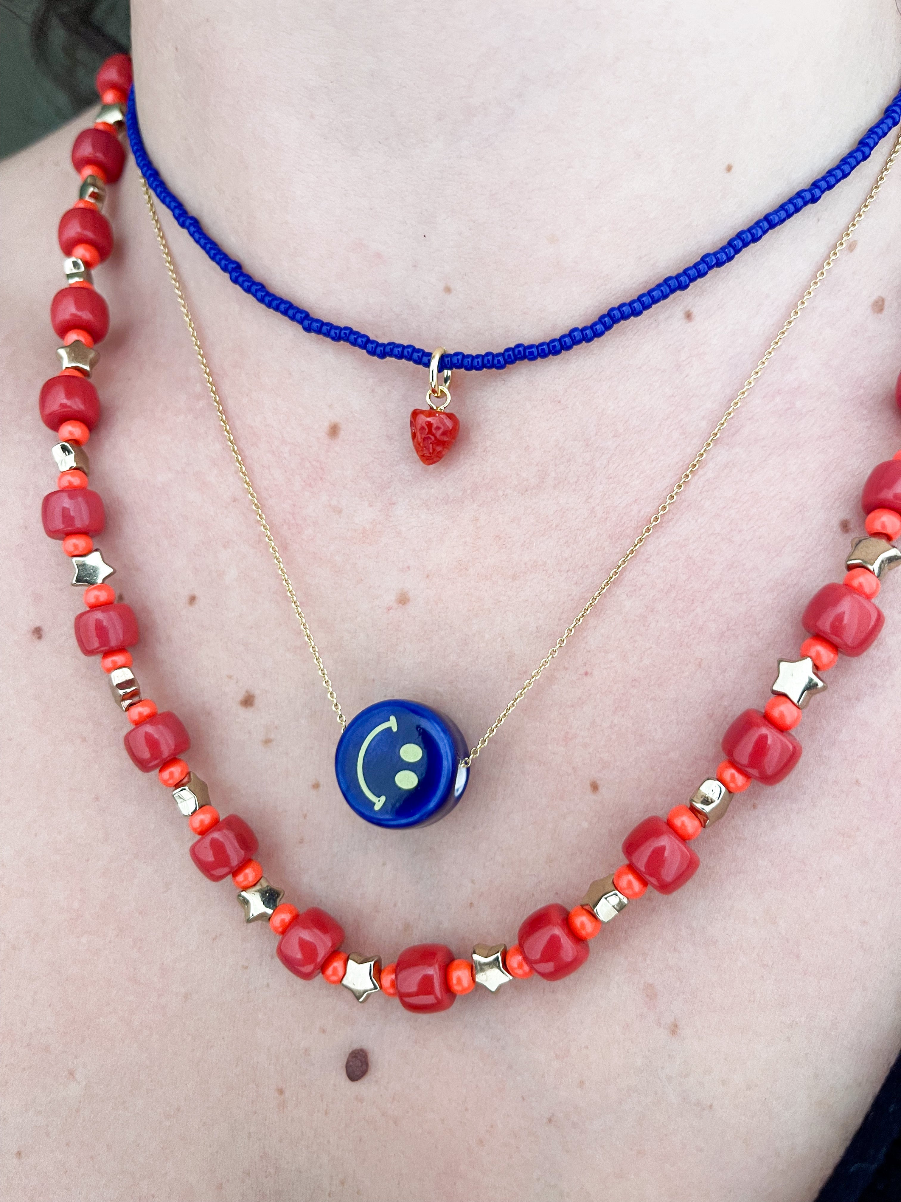 BLUE BEADED NECKLACE