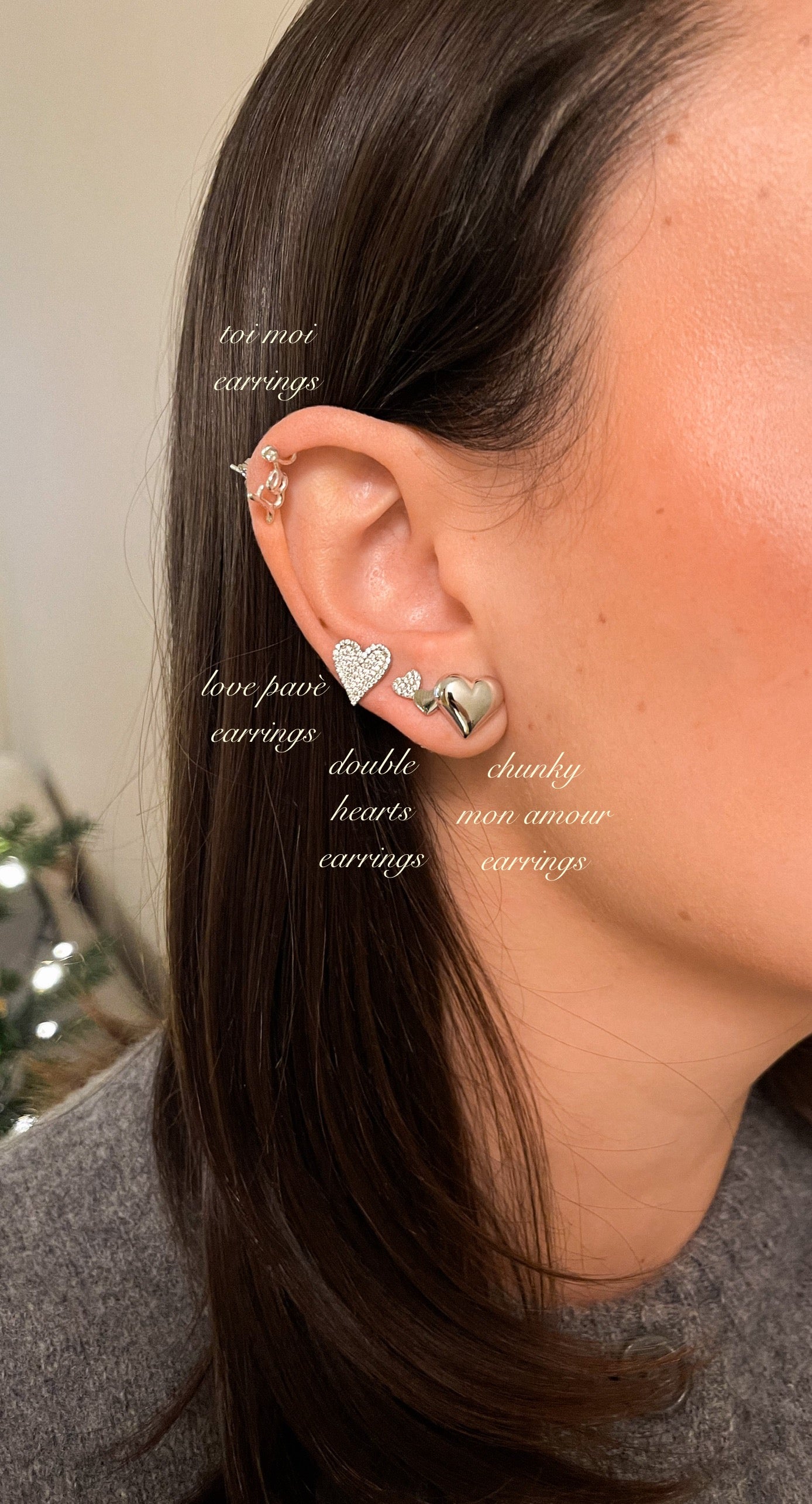LOVE PAVÈ EARRINGS ORO/ARGENTO