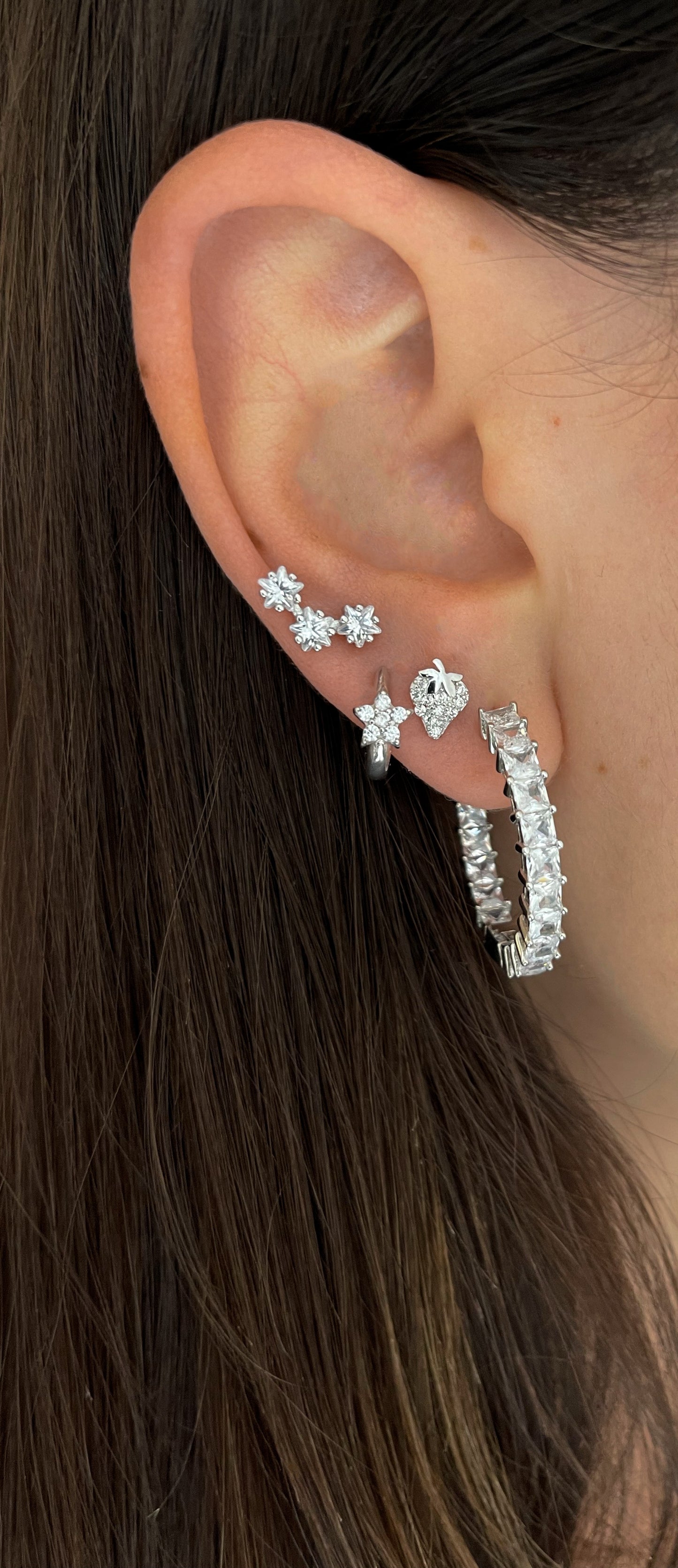 THREE STARS EARRINGS ORO/ARGENTO