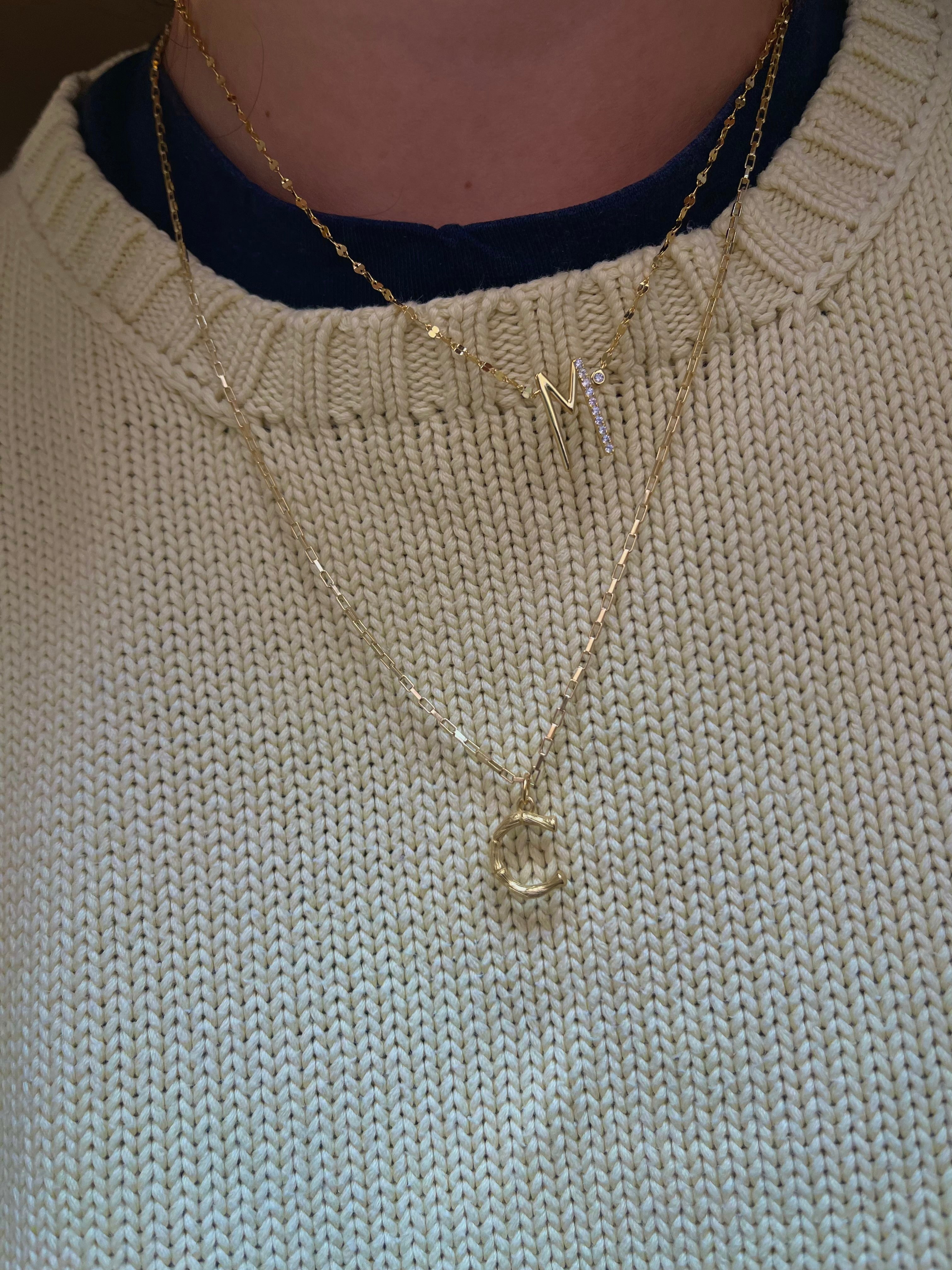 ZIRCON LETTER NECKLACE