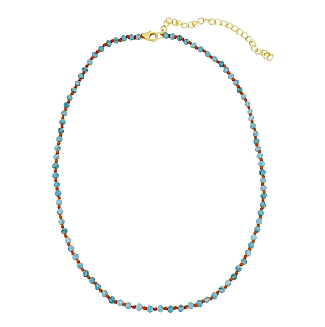 OLGA NECKLACE TURCHESE/FILO ARANCIO PRE-ORDINE