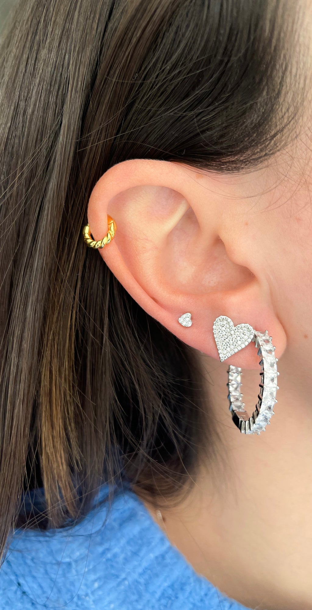 LOVE PAVÈ EARRINGS ORO/ARGENTO