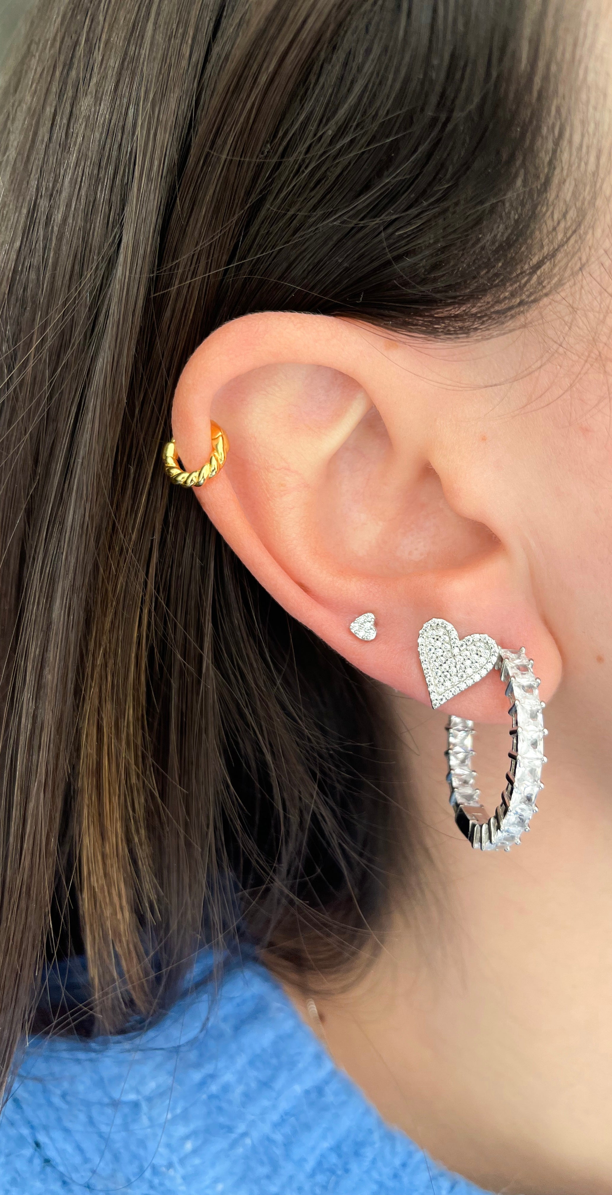 LOVE PAVÈ EARRINGS ORO/ARGENTO