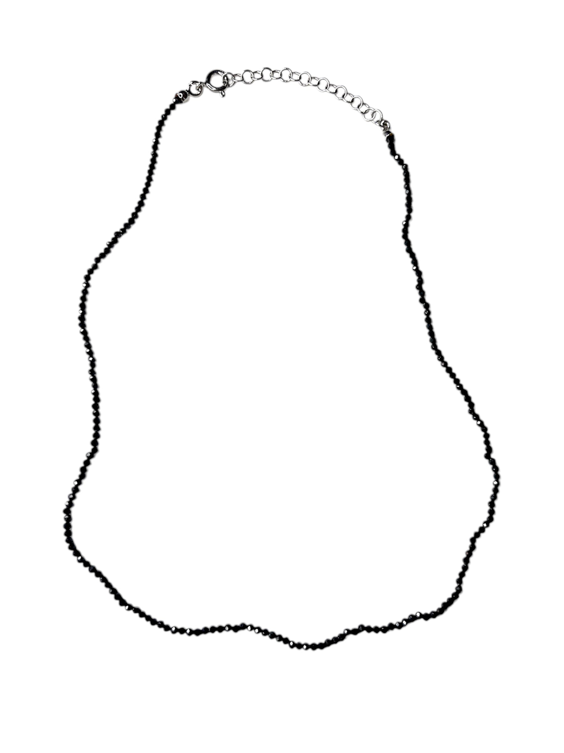 BLACK EASY BEADS NECKLACE SILVER