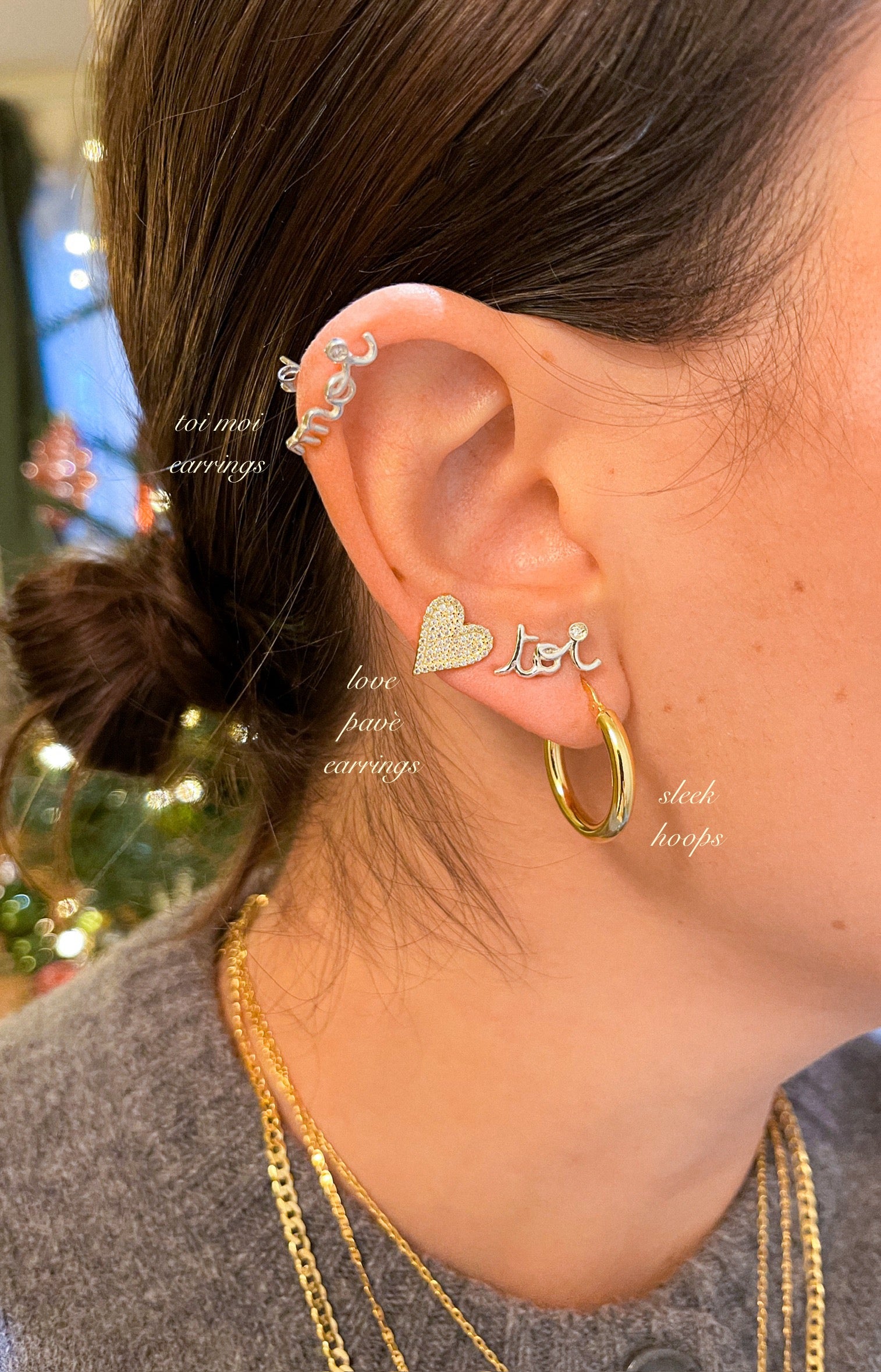 LOVE PAVÈ EARRINGS ORO/ARGENTO