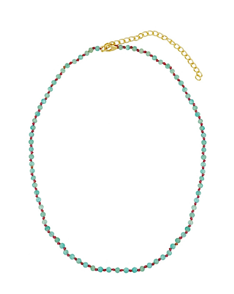 OLGA NECKLACE AMAZZONITE/FILO ROSA PRE-ORDINE