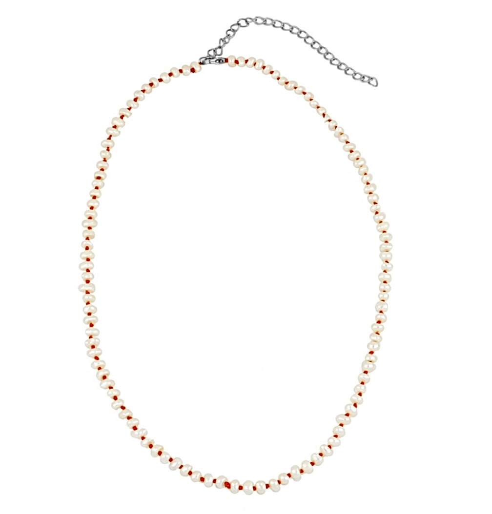OLGA NECKLACE PERLE/FILO ARANCIO PRE-ORDINE