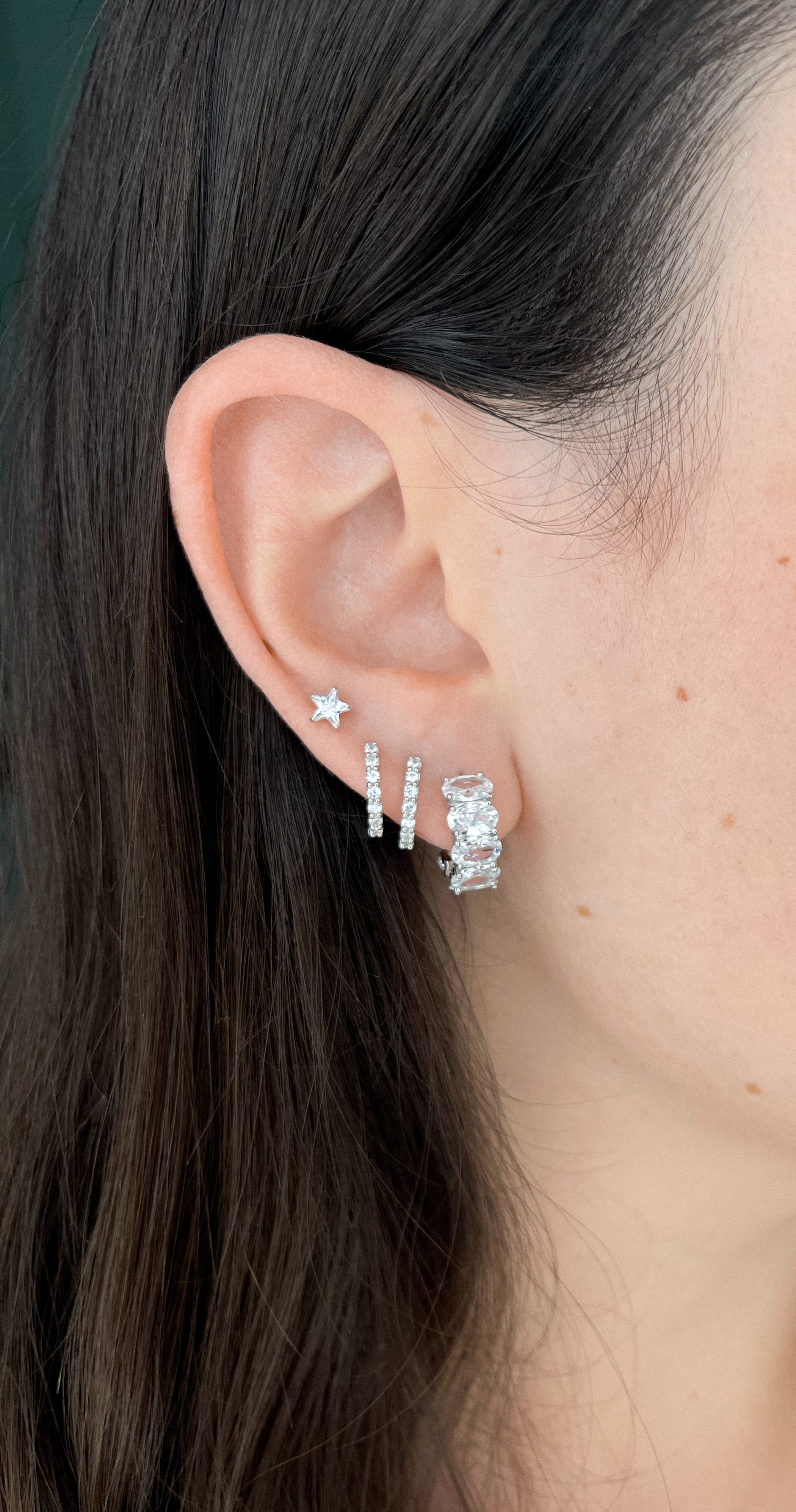 SIMPLE ZIRCONIA MINI HOOP ORO/ARGENTO