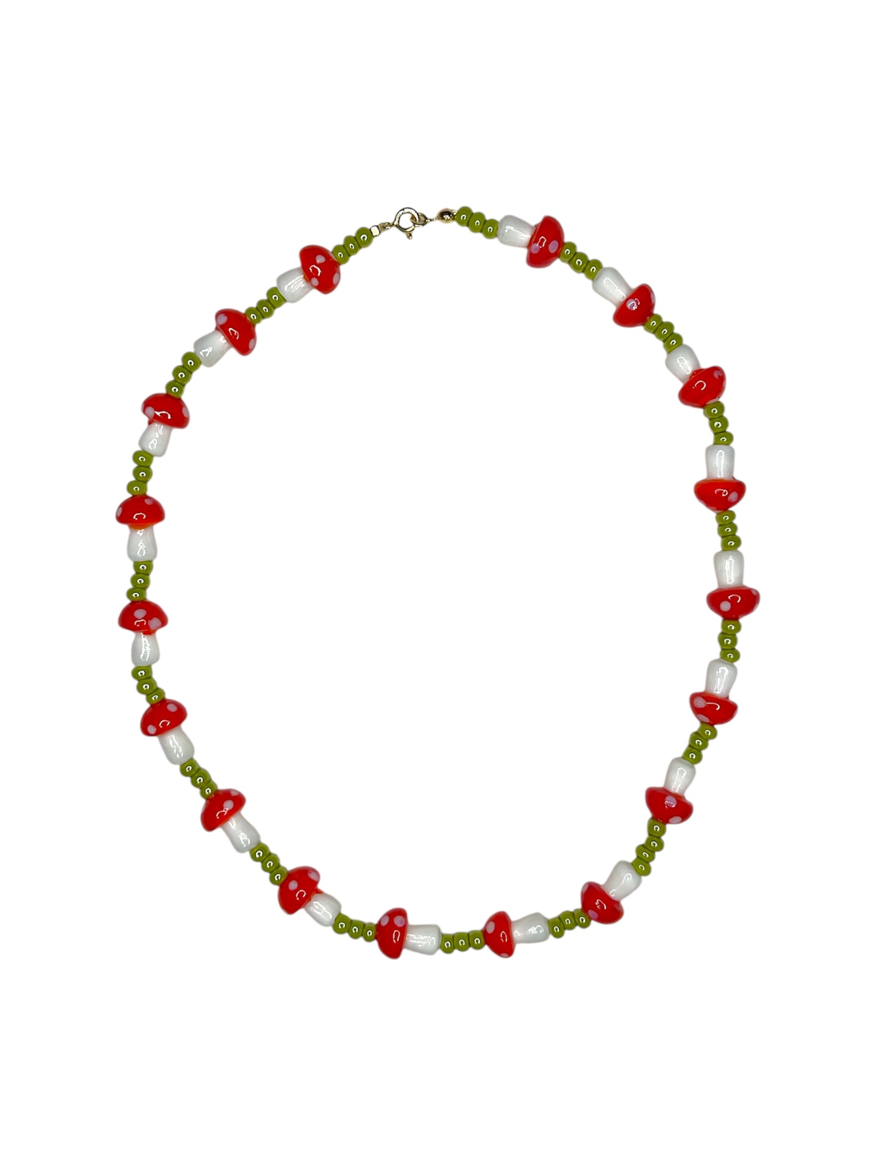 MUSHROOMS BEADED NECKLACE