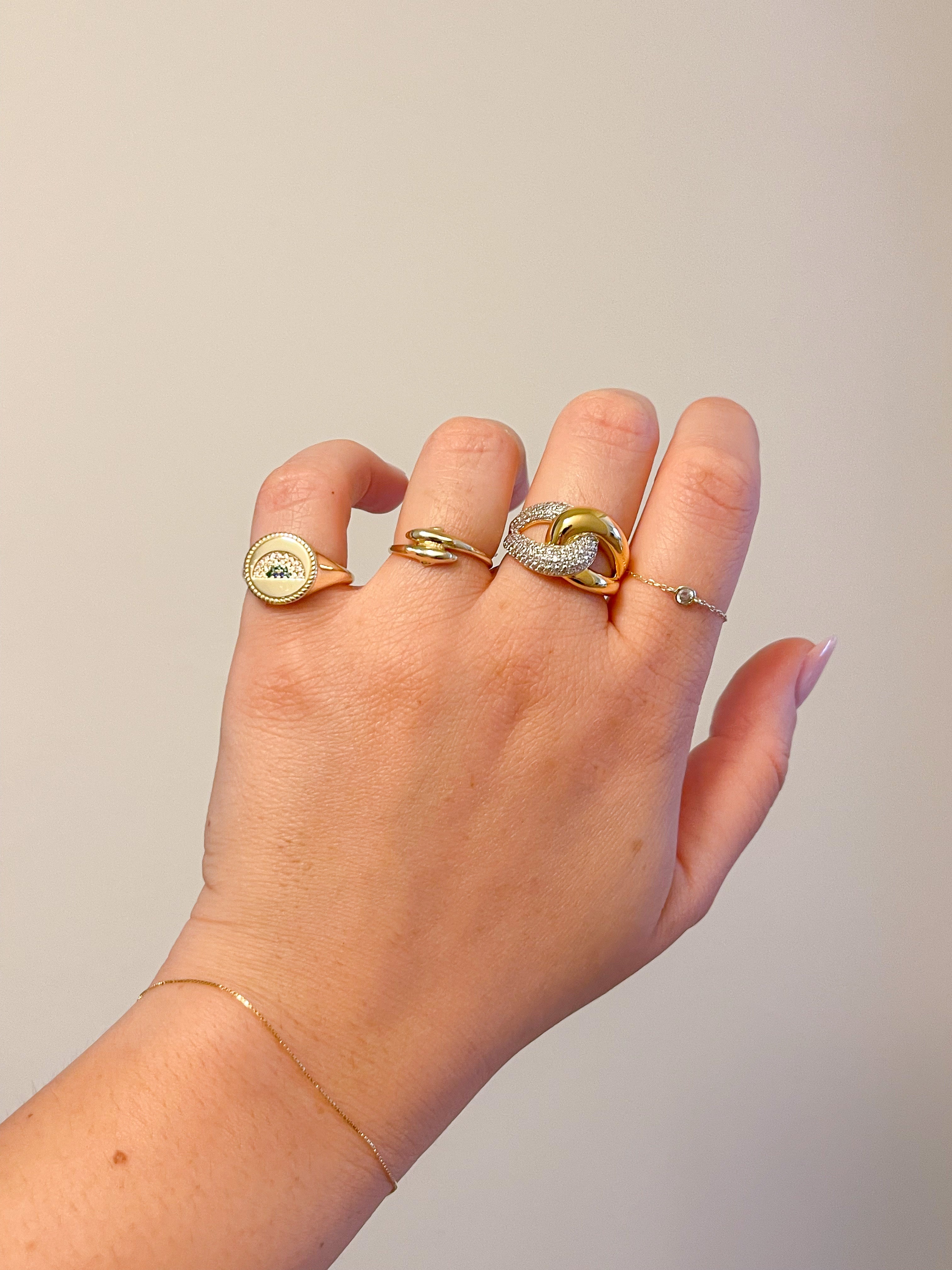 DOUBLE KNOT RING ORO/ARGENTO