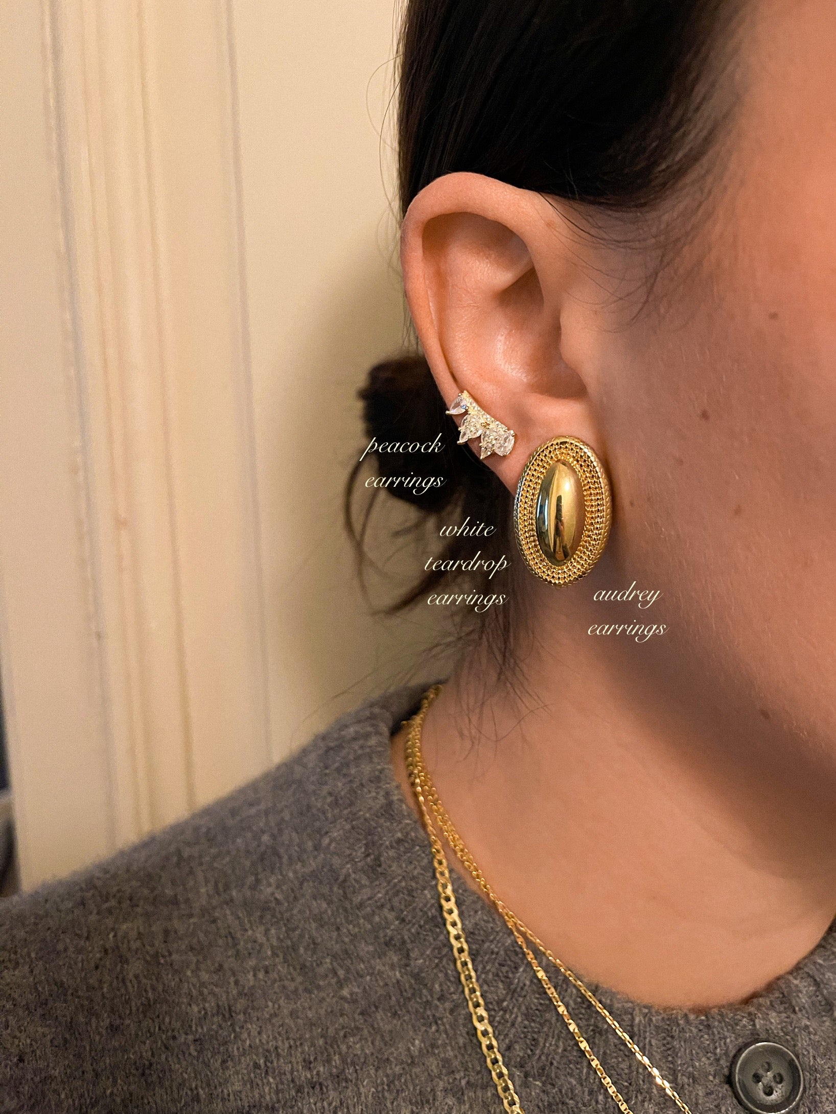 PEACOCK EARRINGS ORO/ARGENTO