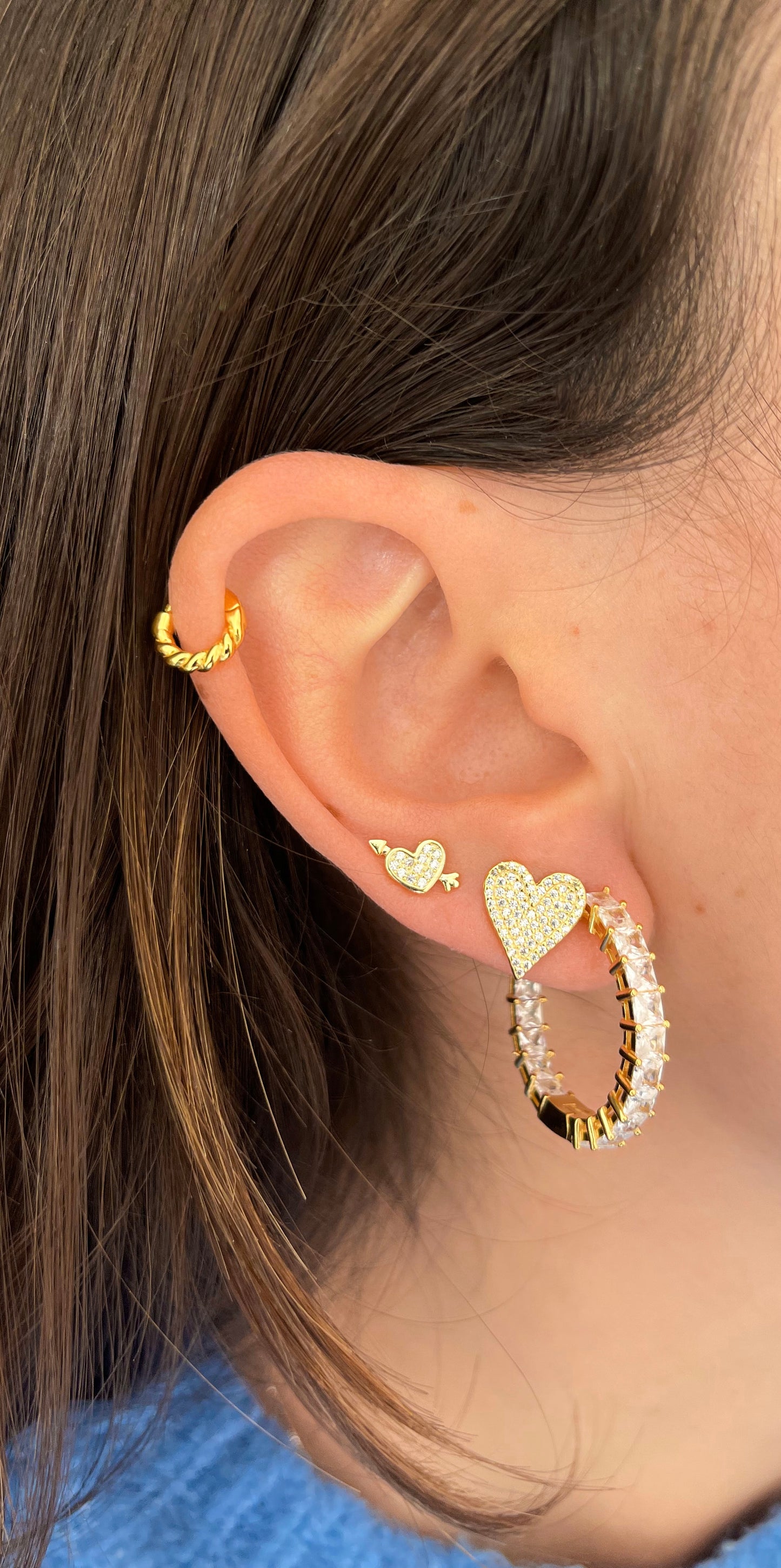 LOVE PAVÈ EARRINGS ORO/ARGENTO