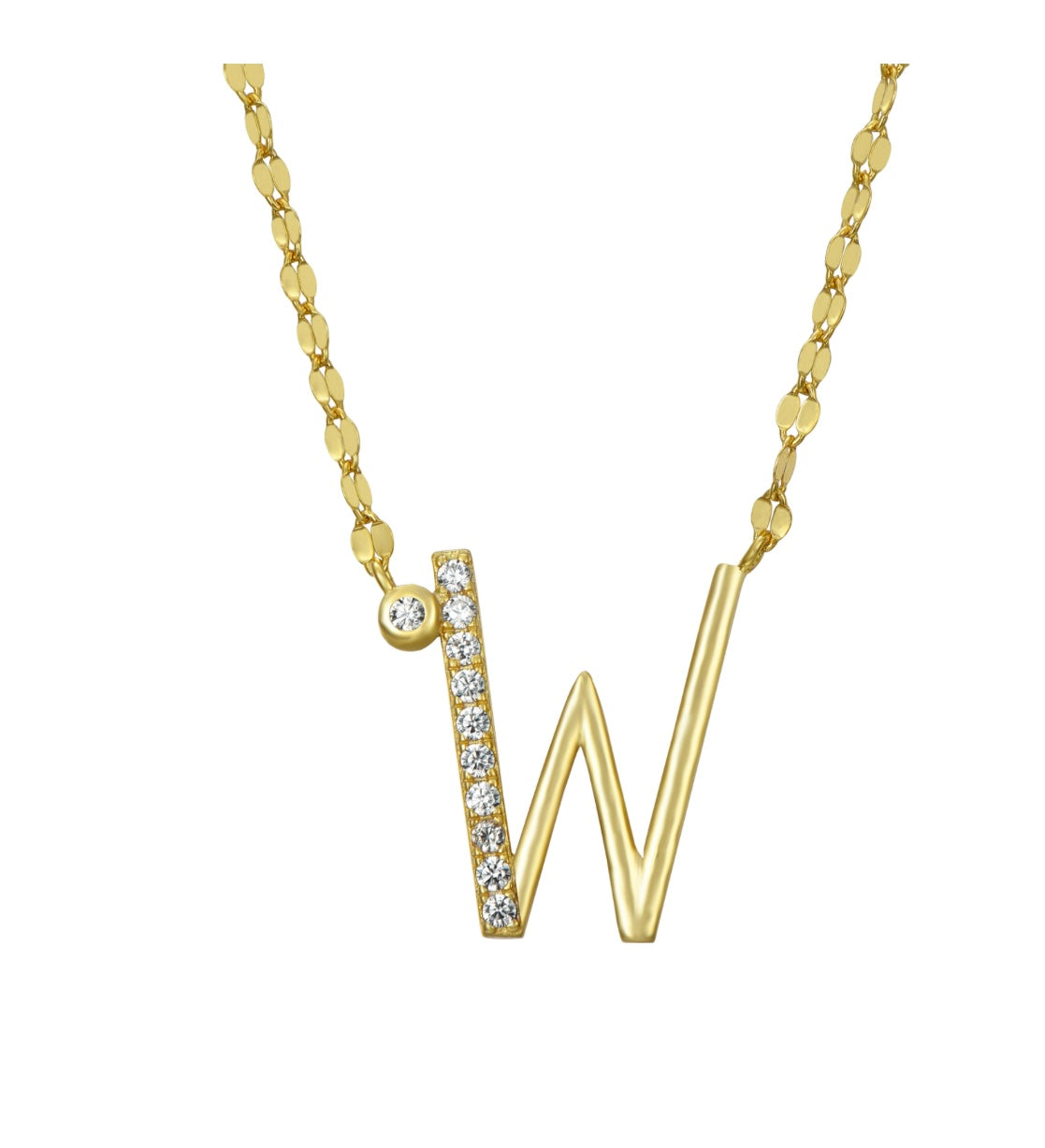 ZIRCON LETTER NECKLACE