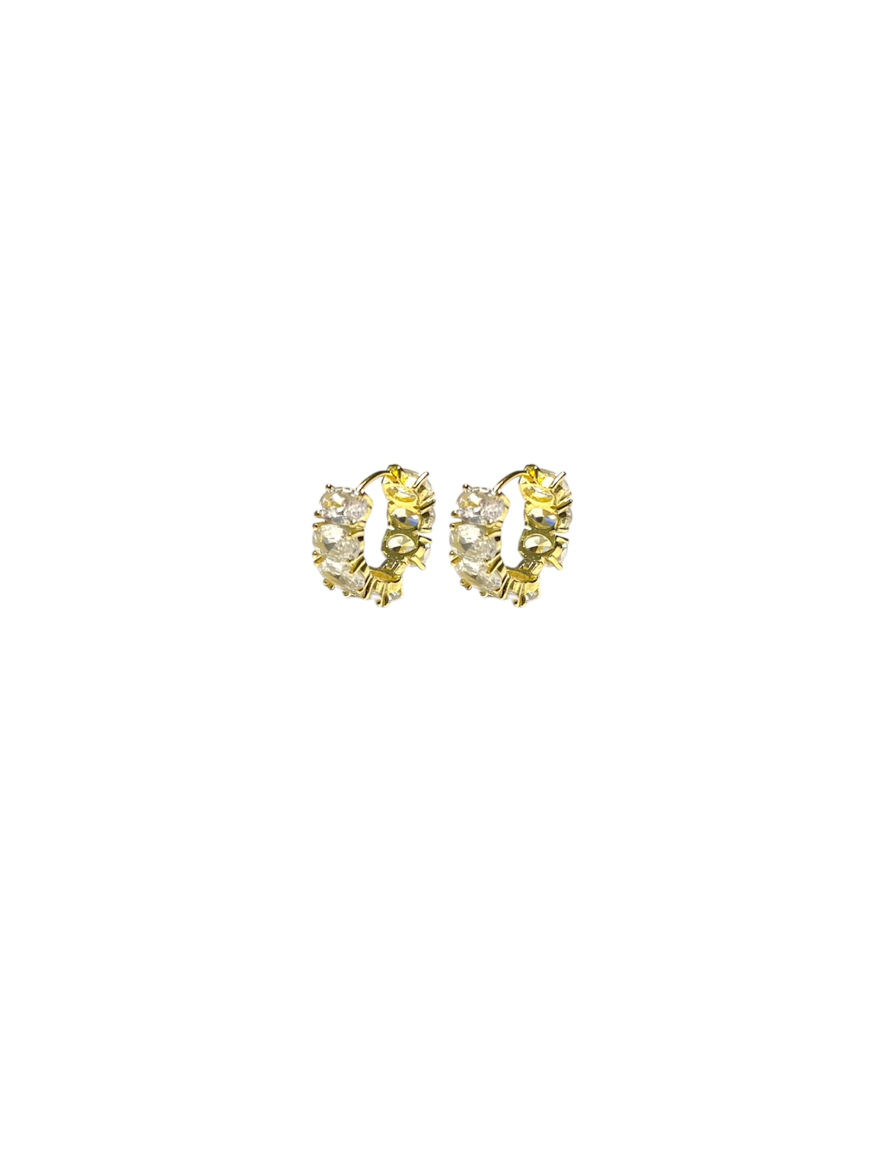 OVAL ZIRCONIA HOOPS ORO/ARGENTO