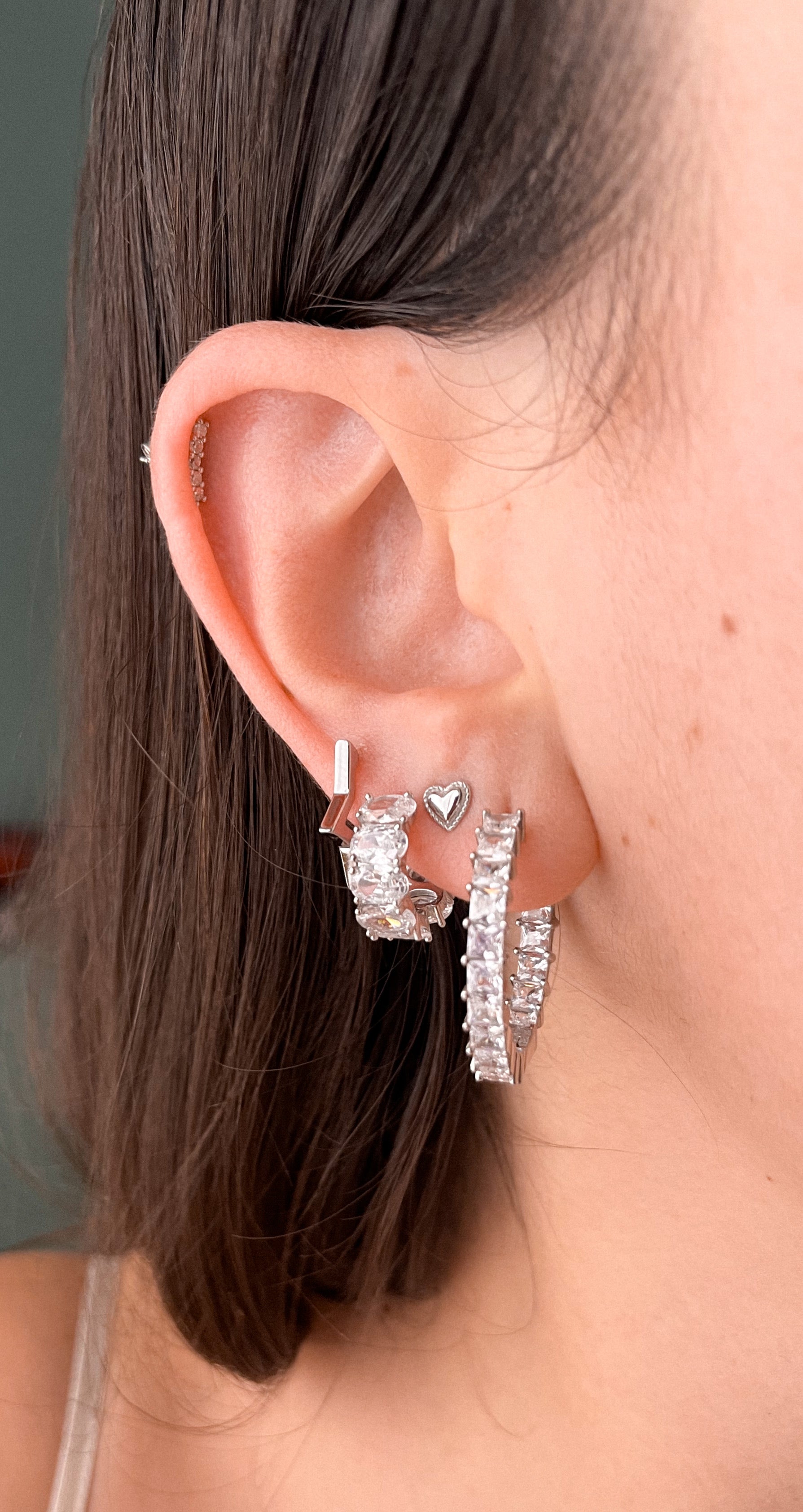 STARS HOOPS ORO/ARGENTO