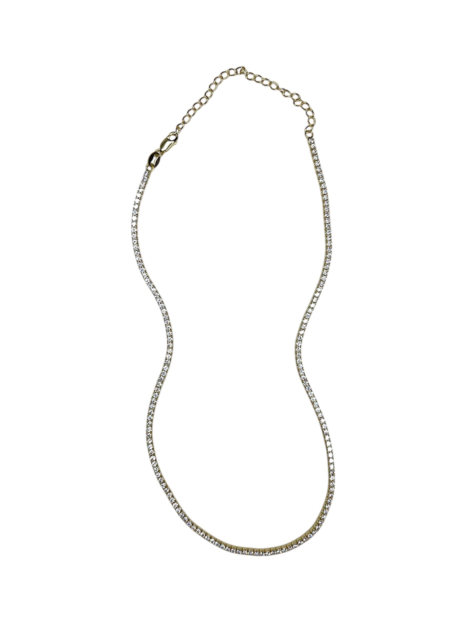 WHITE TENNIS COLLIER GOLD
