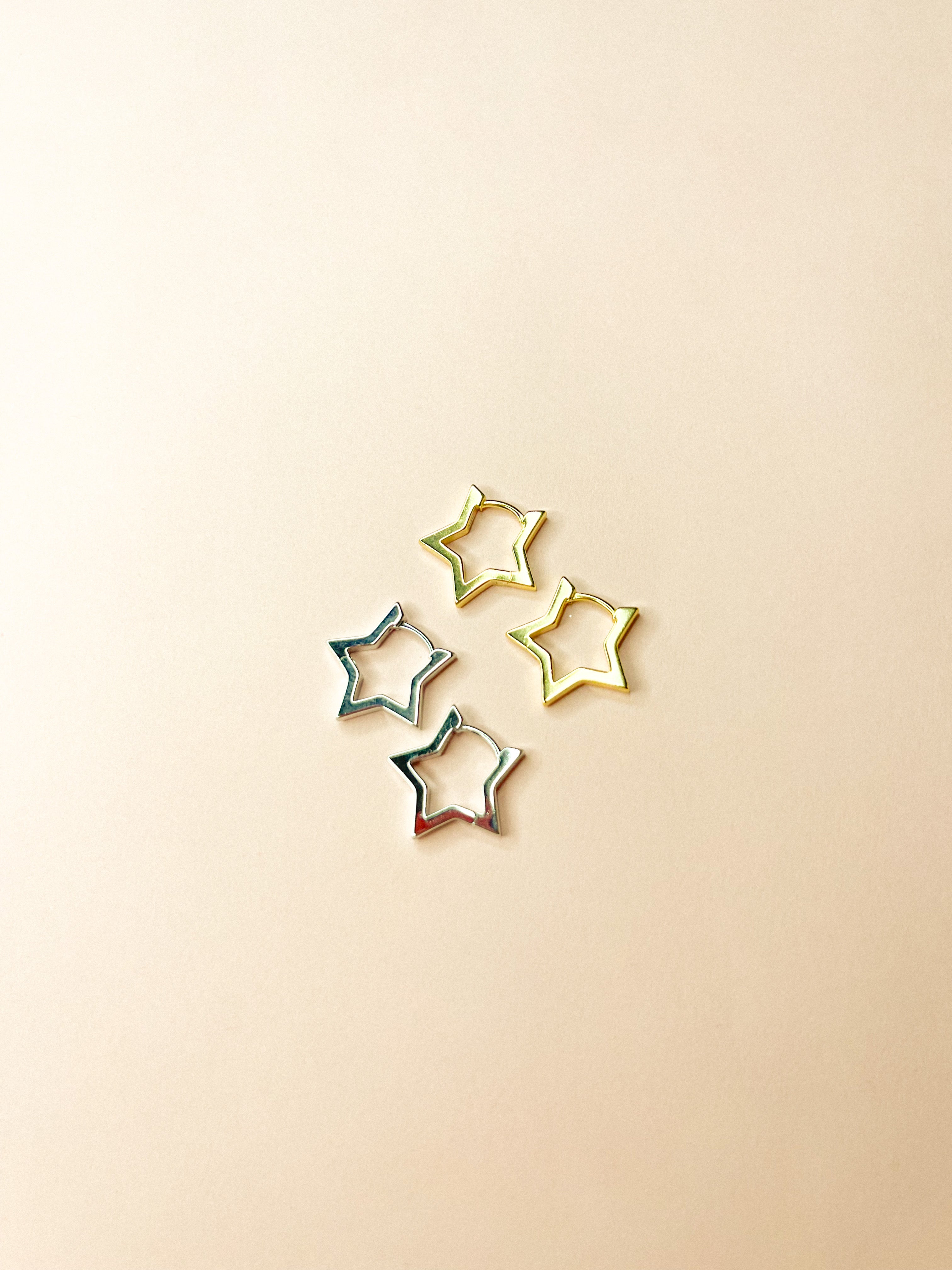 STARS HOOPS ORO/ARGENTO